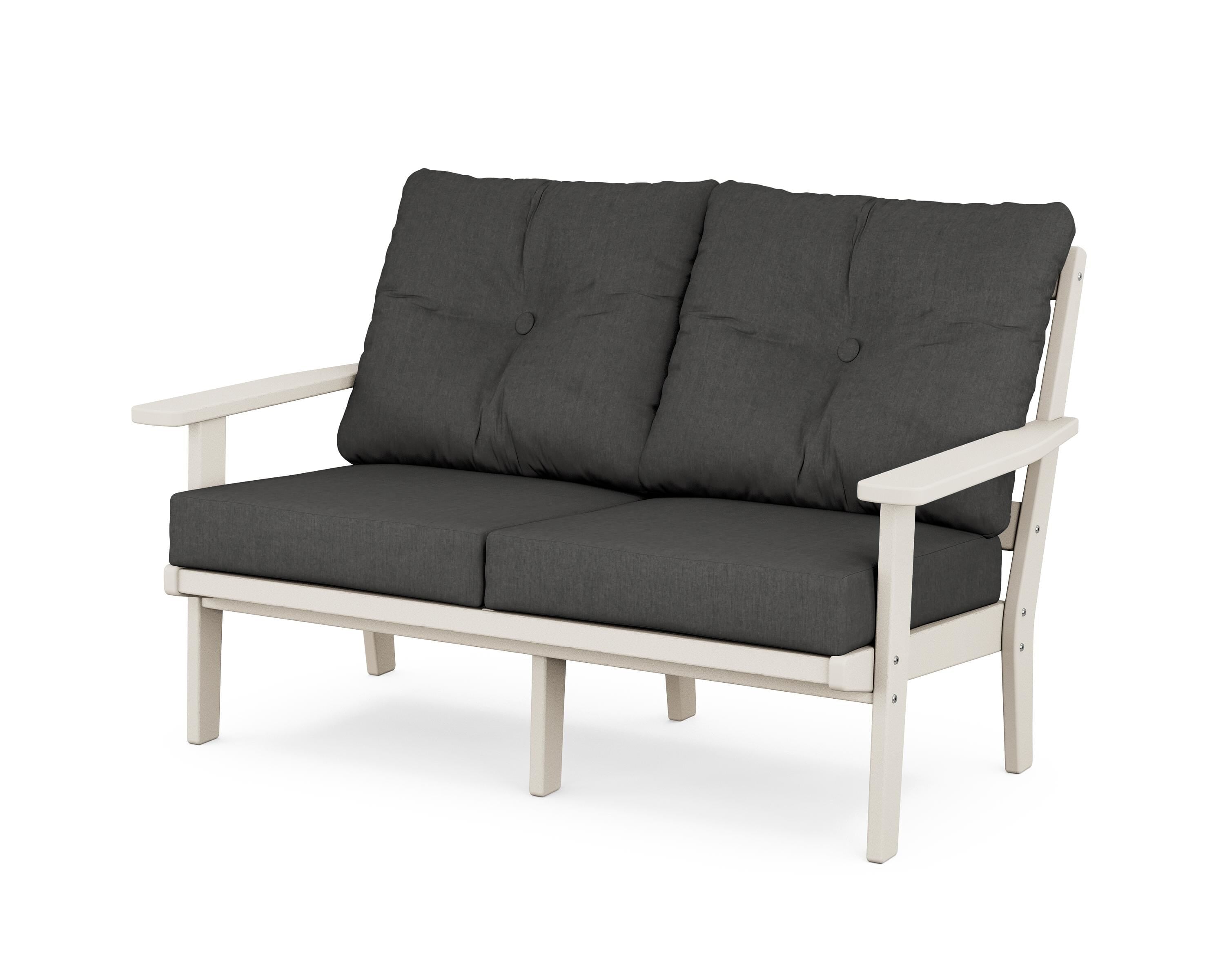 POLYWOOD® Oxford Deep Seating Loveseat in Sand / Spectrum Carbon