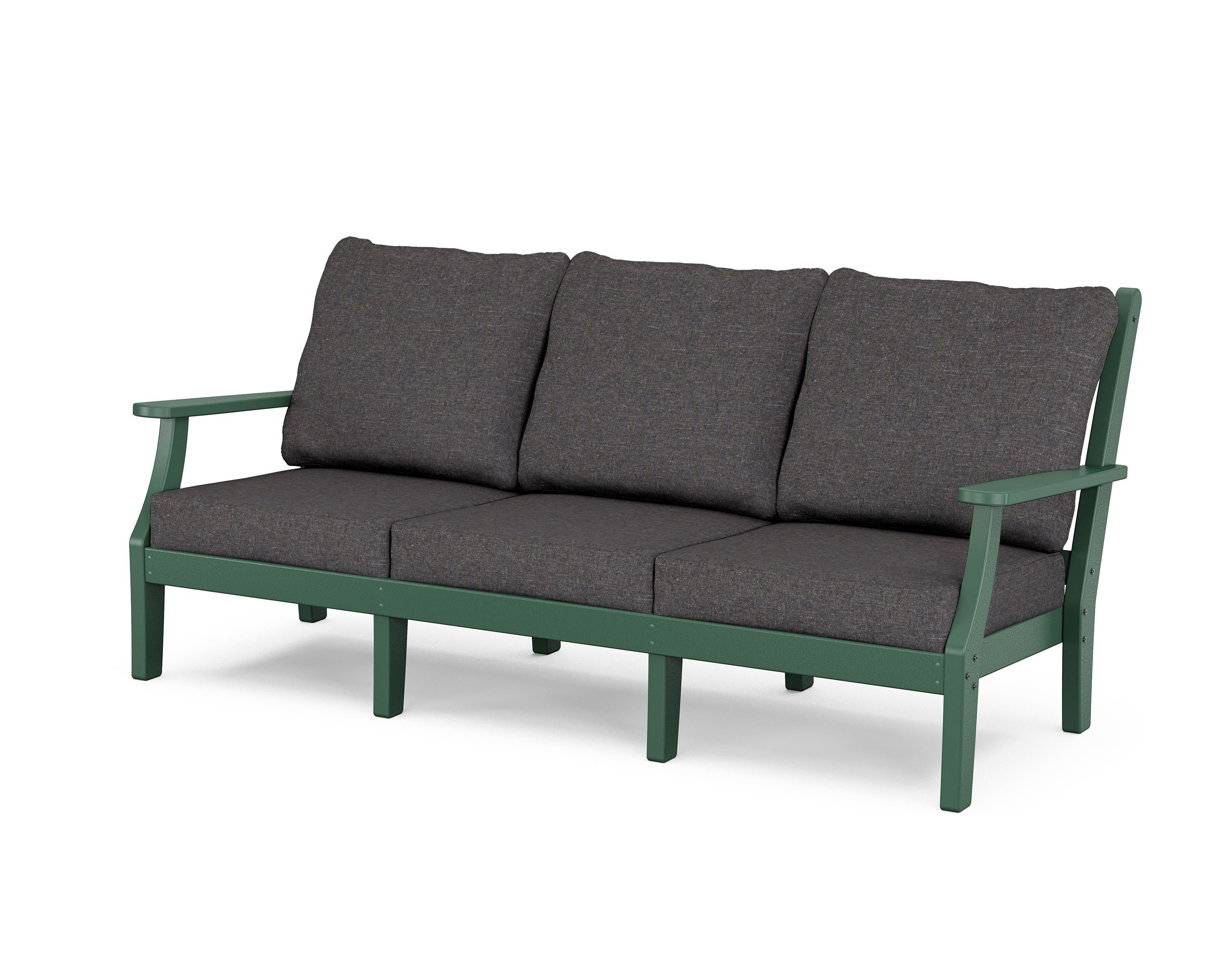 Country Living Wovendale Deep Seating Sofa in Green / Ash Charcoal