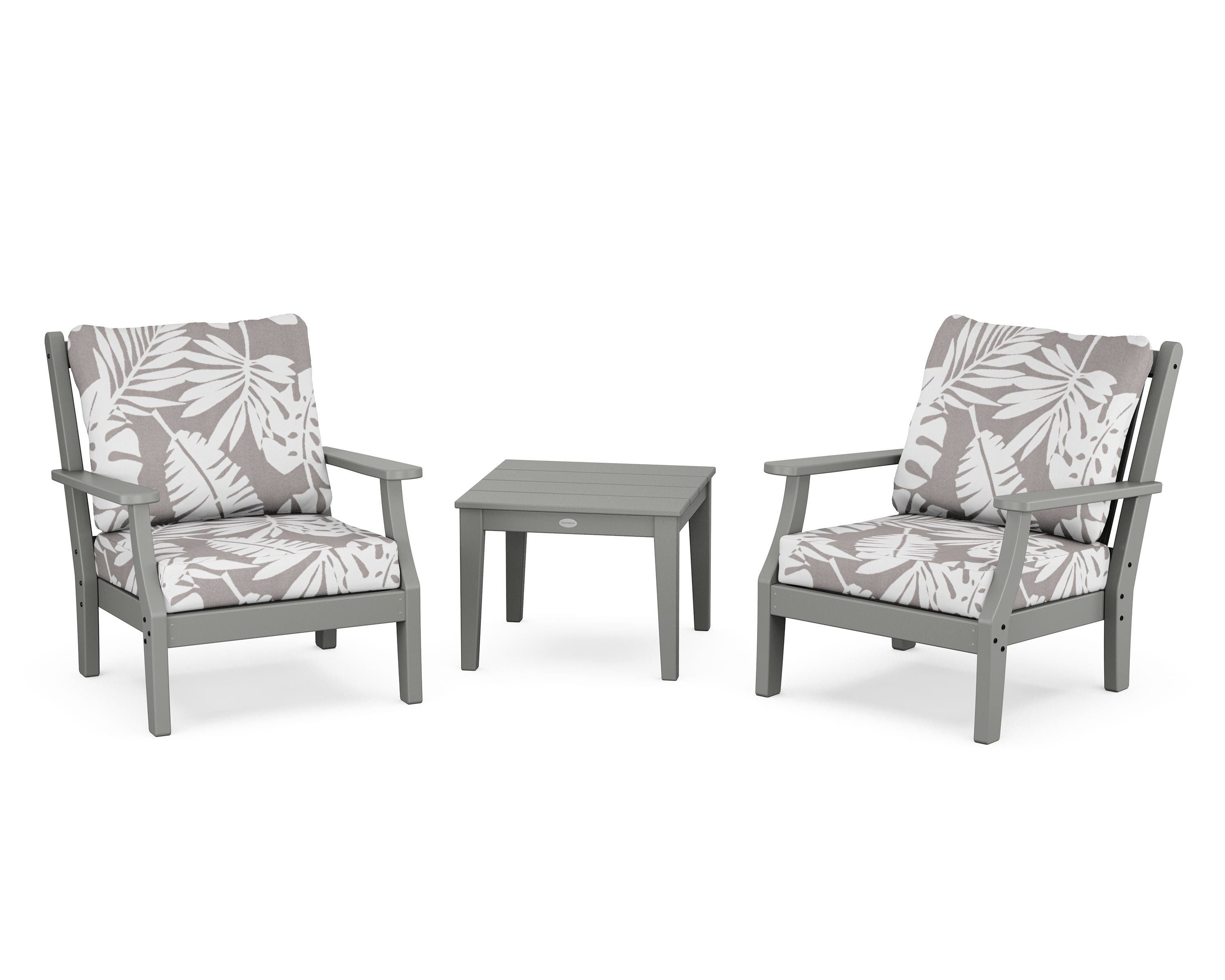 Country Living Wovendale 3-Piece Deep Seating Set in Slate Grey / Leaf Grey Mist