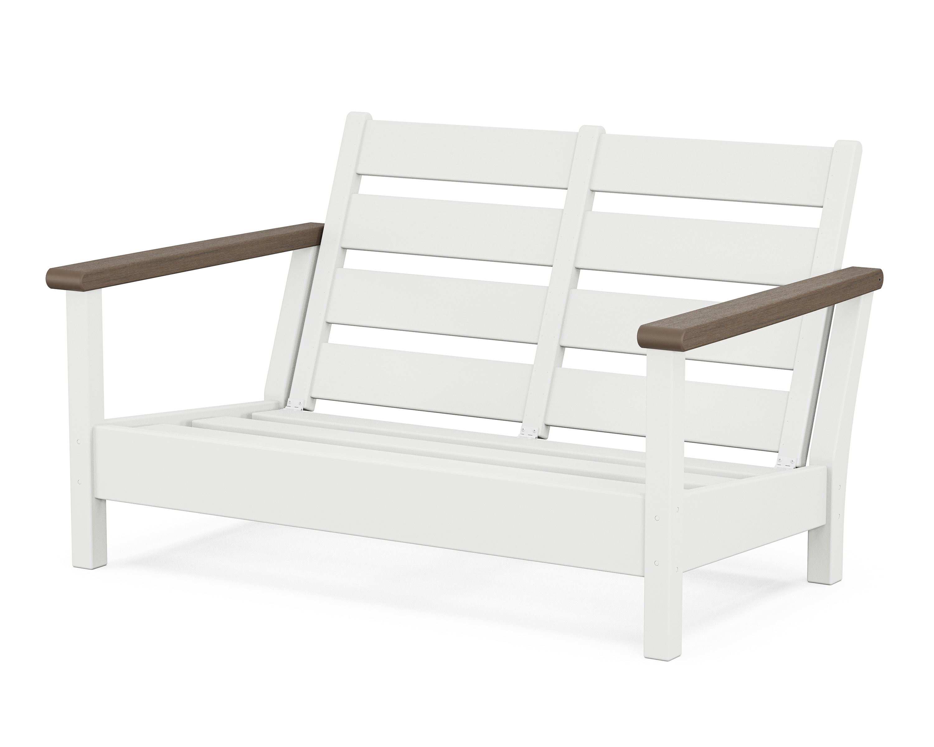 POLYWOOD® Harbour Loveseat Frame in White / Kona