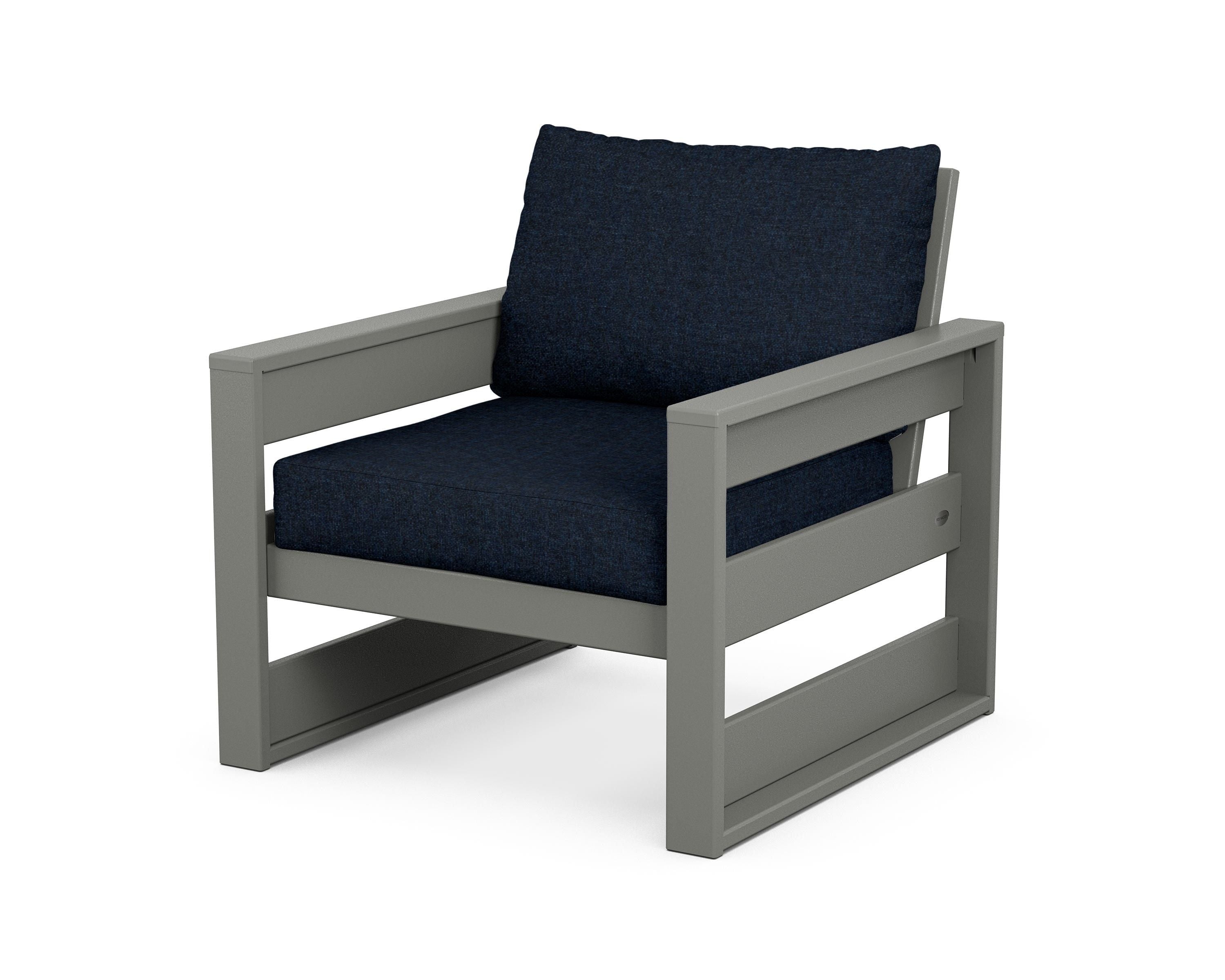 POLYWOOD® Westport Club Chair in Slate Grey / Marine Indigo