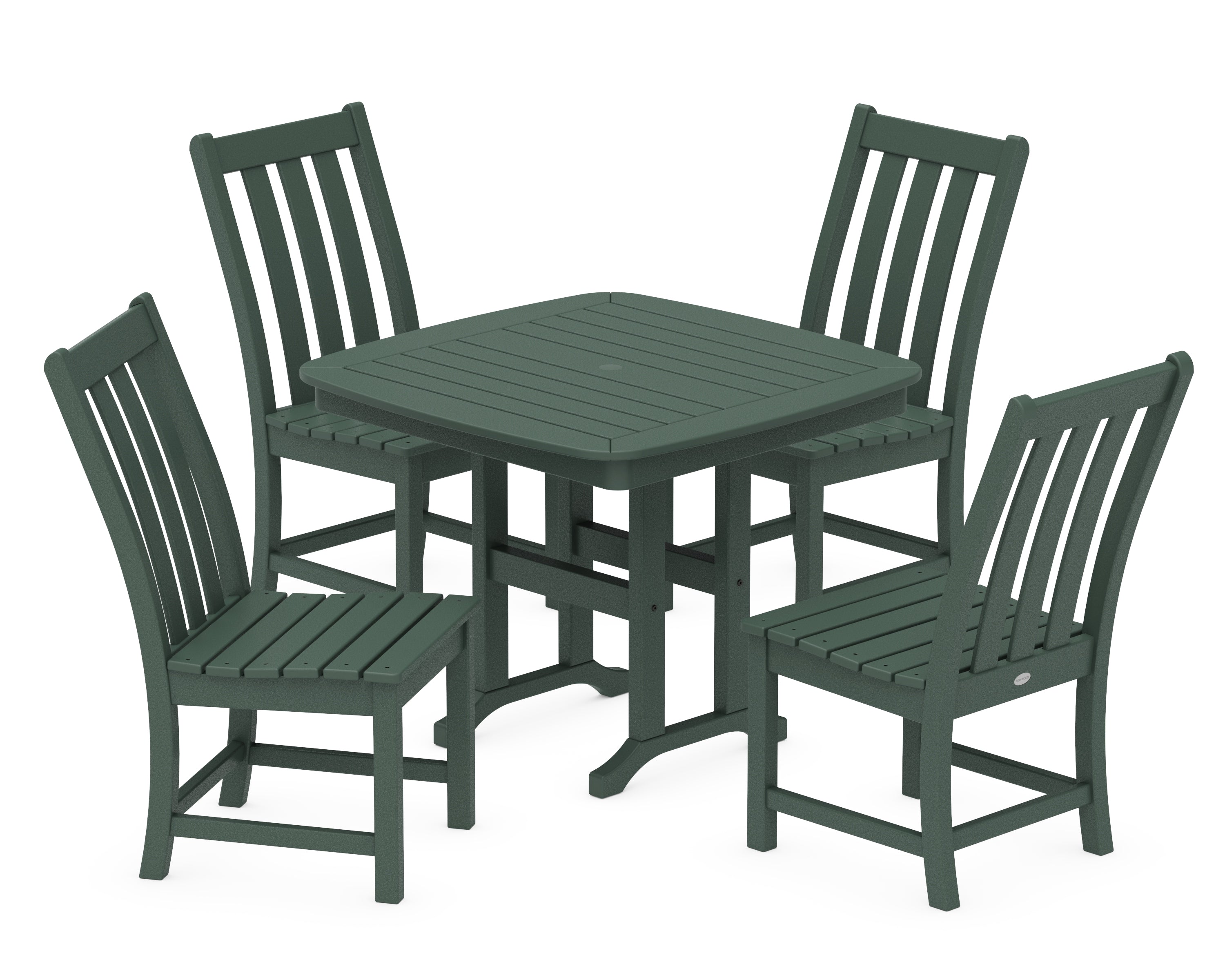 POLYWOOD® Vineyard 5-Piece Side Chair Dining Set in Green
