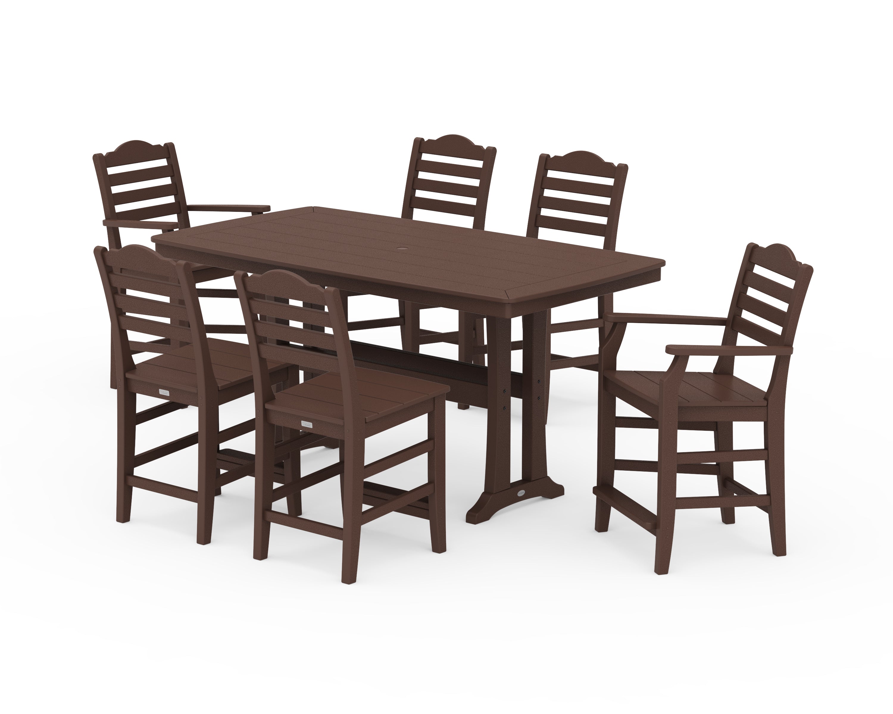 Draper James™ by POLYWOOD® Savannah 7-Piece Counter Set with Trestle Legs in Mahogany