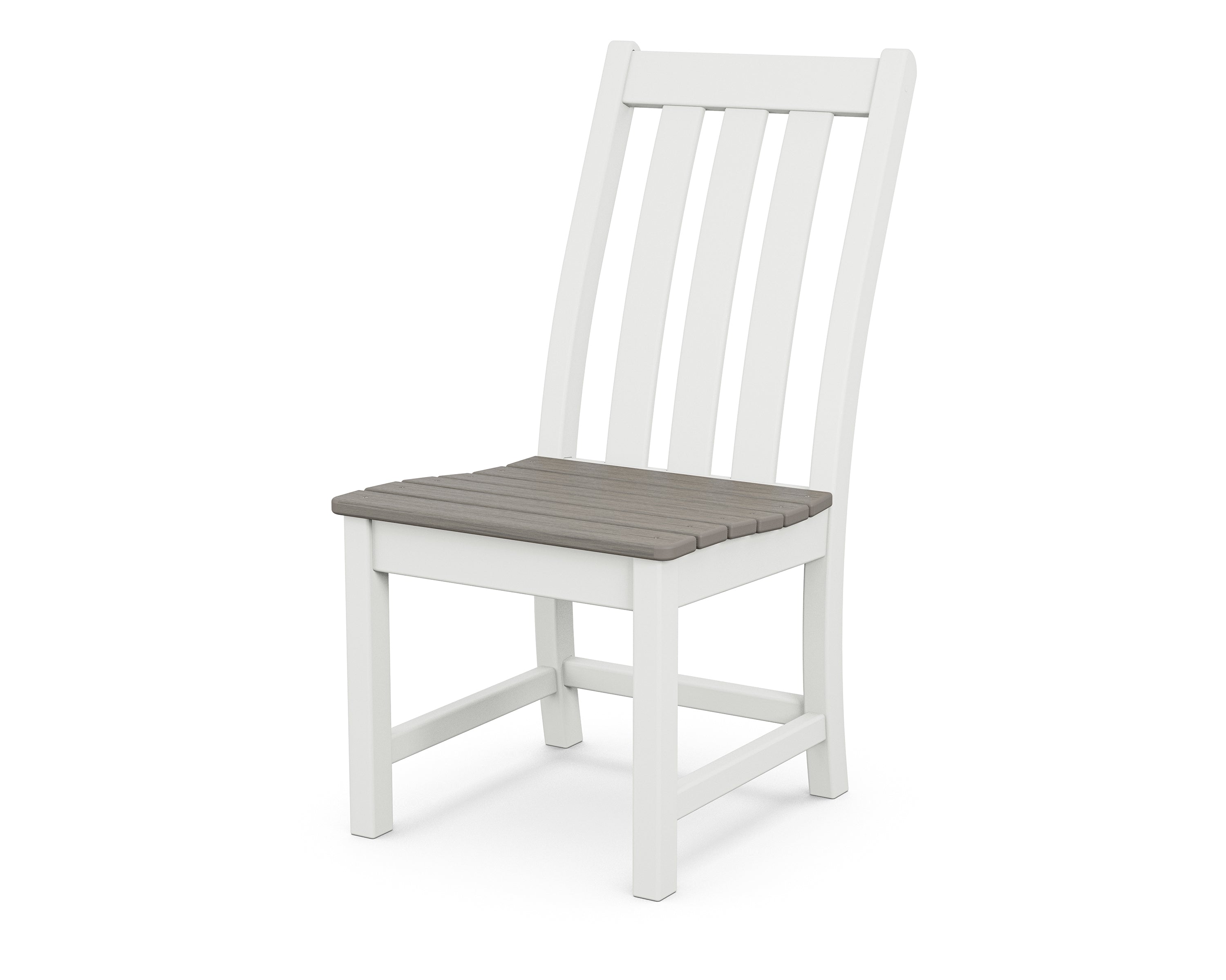 POLYWOOD® Vineyard Dining Side Chair in White / Driftwood