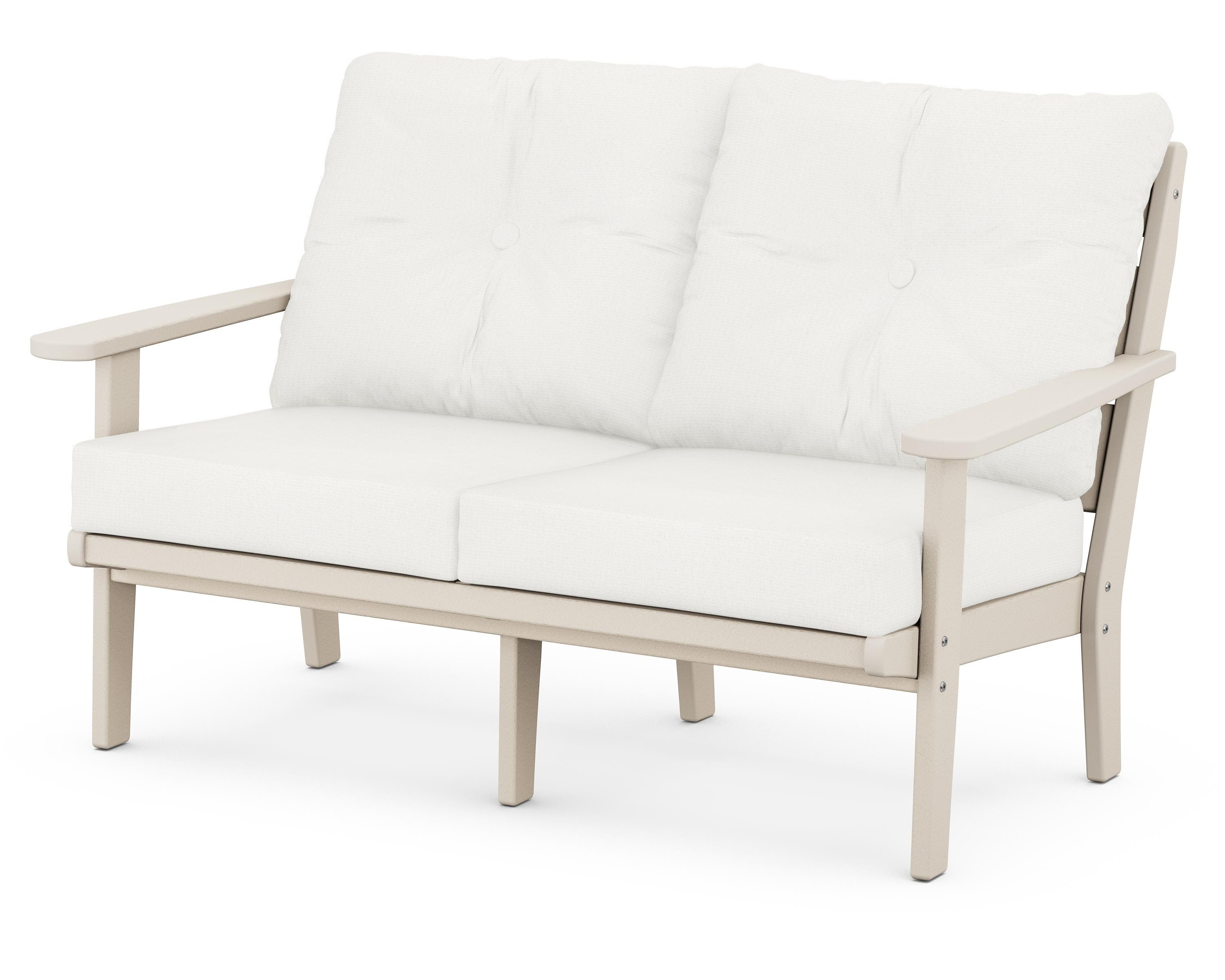POLYWOOD® Lakeside Deep Seating Loveseat in Sand / Natural Linen