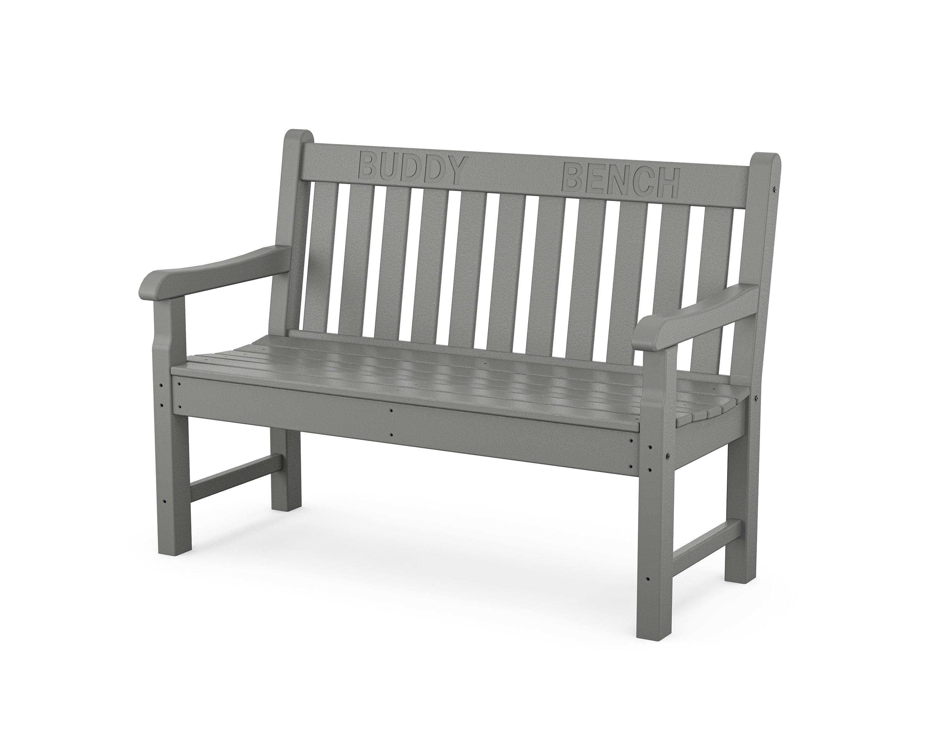 POLYWOOD® 48" Buddy Bench in Slate Grey