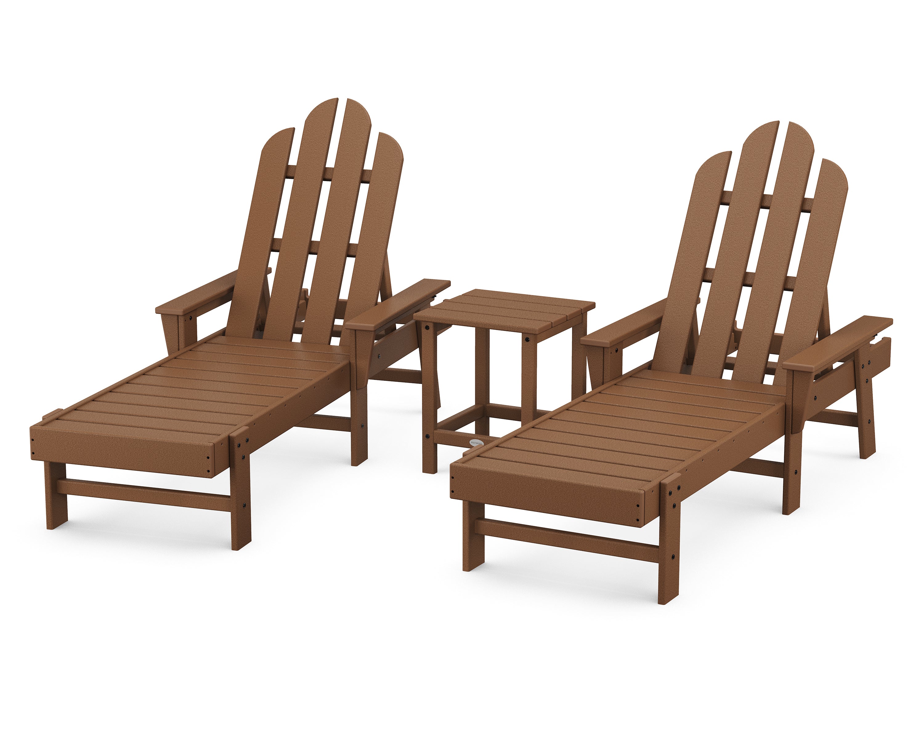 POLYWOOD® Long Island Chaise 3-Piece Set in Teak