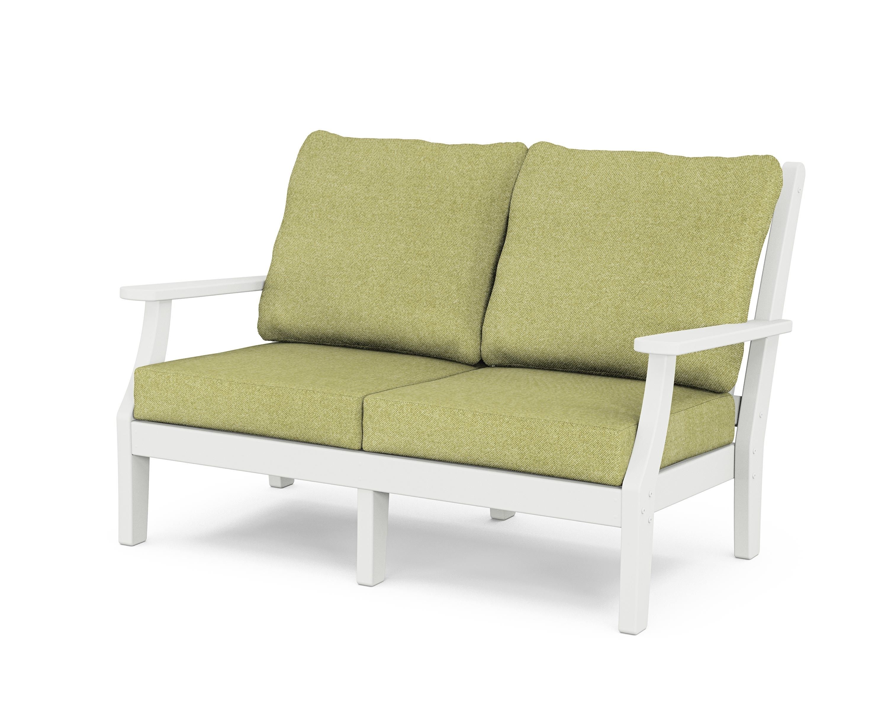 Country Living Wovendale Deep Seating Loveseat in White / Chartreuse Boucle