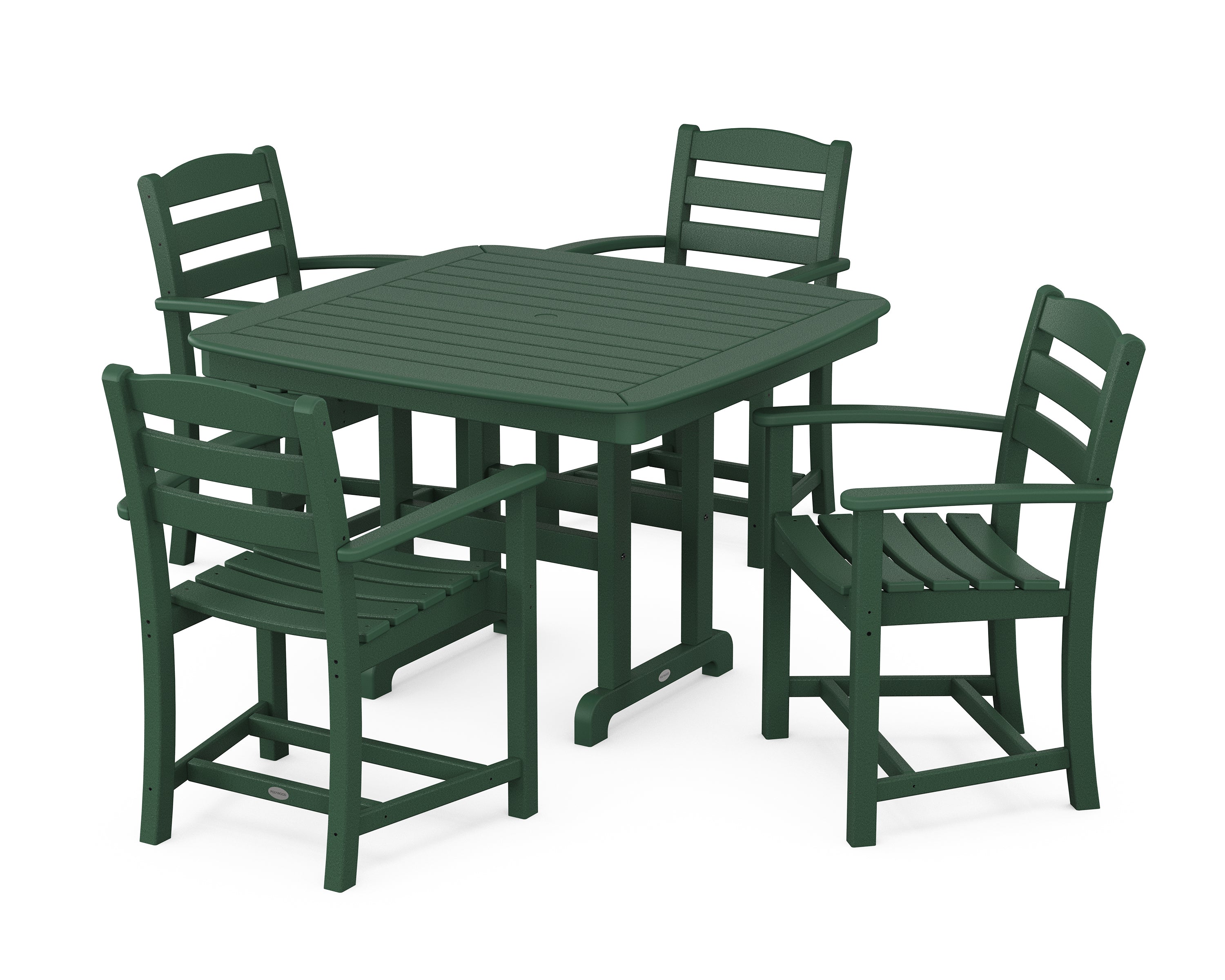 POLYWOOD® La Casa Café 5-Piece Dining Set with Trestle Legs in Green