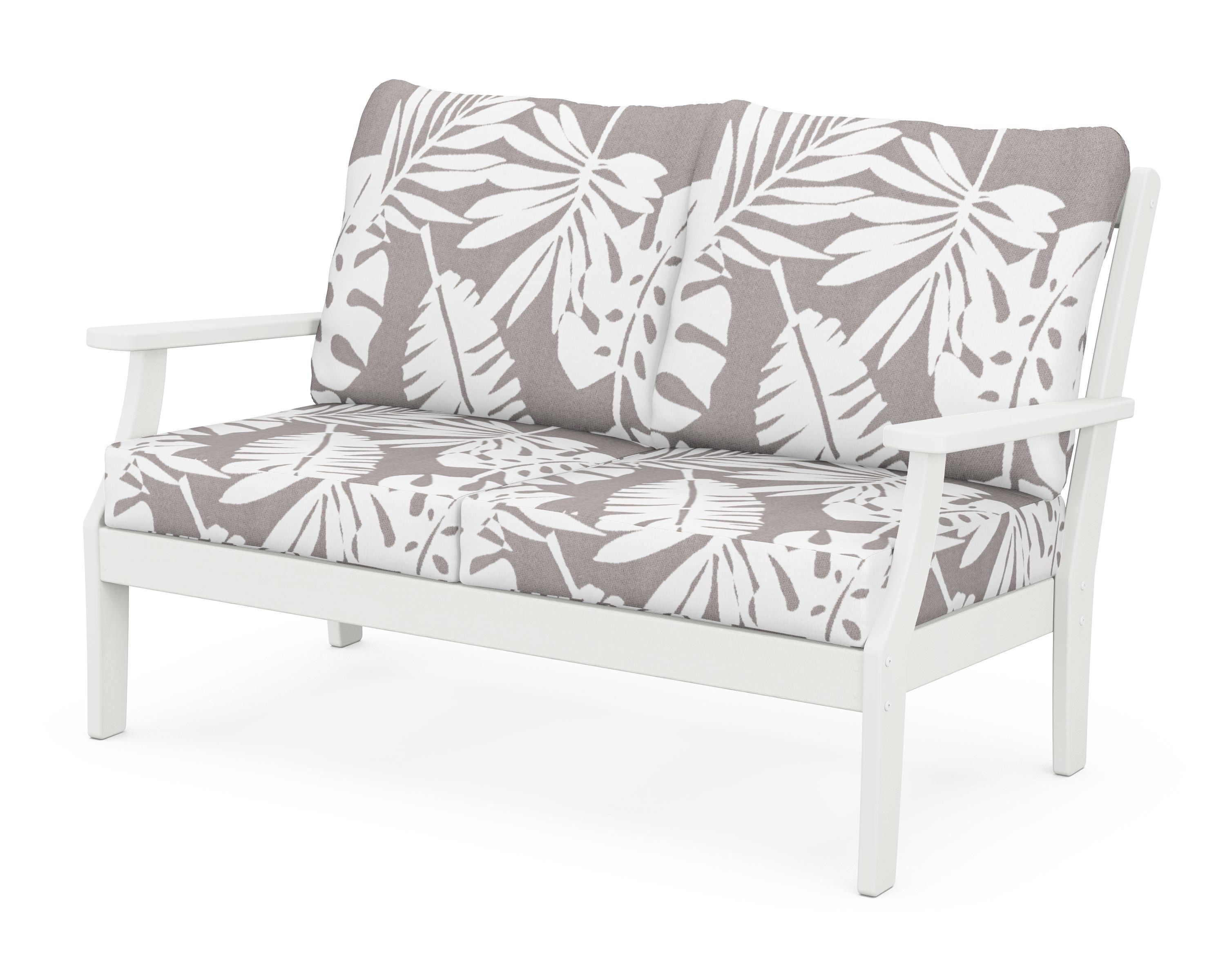 POLYWOOD® Braxton Deep Seating Loveseat in Vintage White / Leaf Grey Mist
