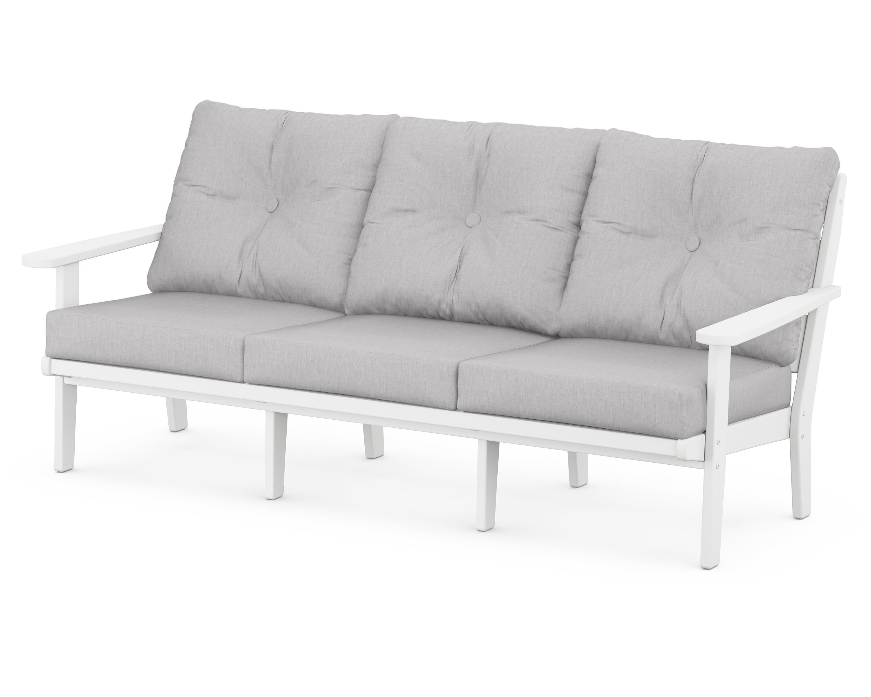 POLYWOOD® Lakeside Deep Seating Sofa in White / Granite