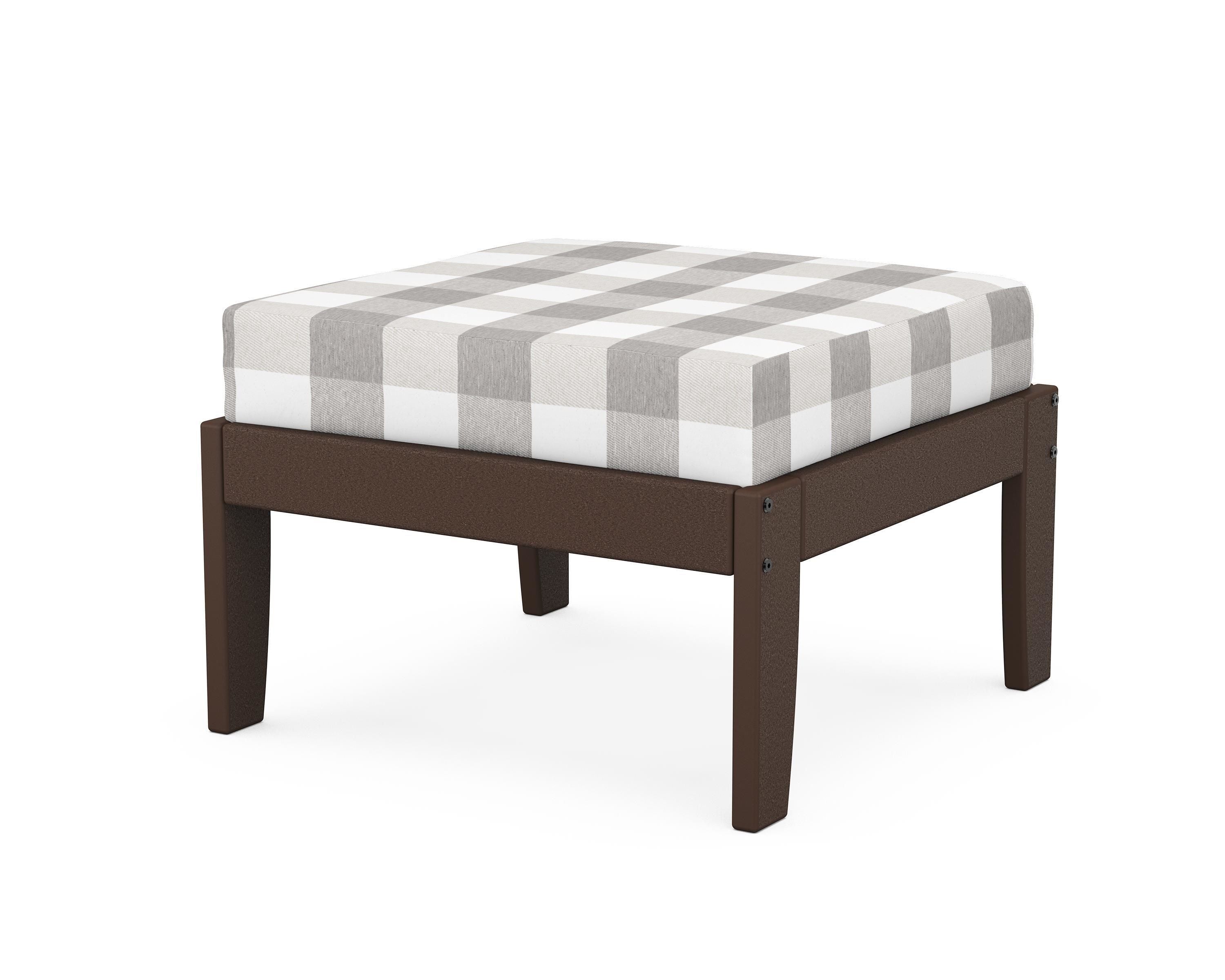 Unbranded Modular Ottoman - Classic in Mahogany / Buffalo Plaid Grey Mist