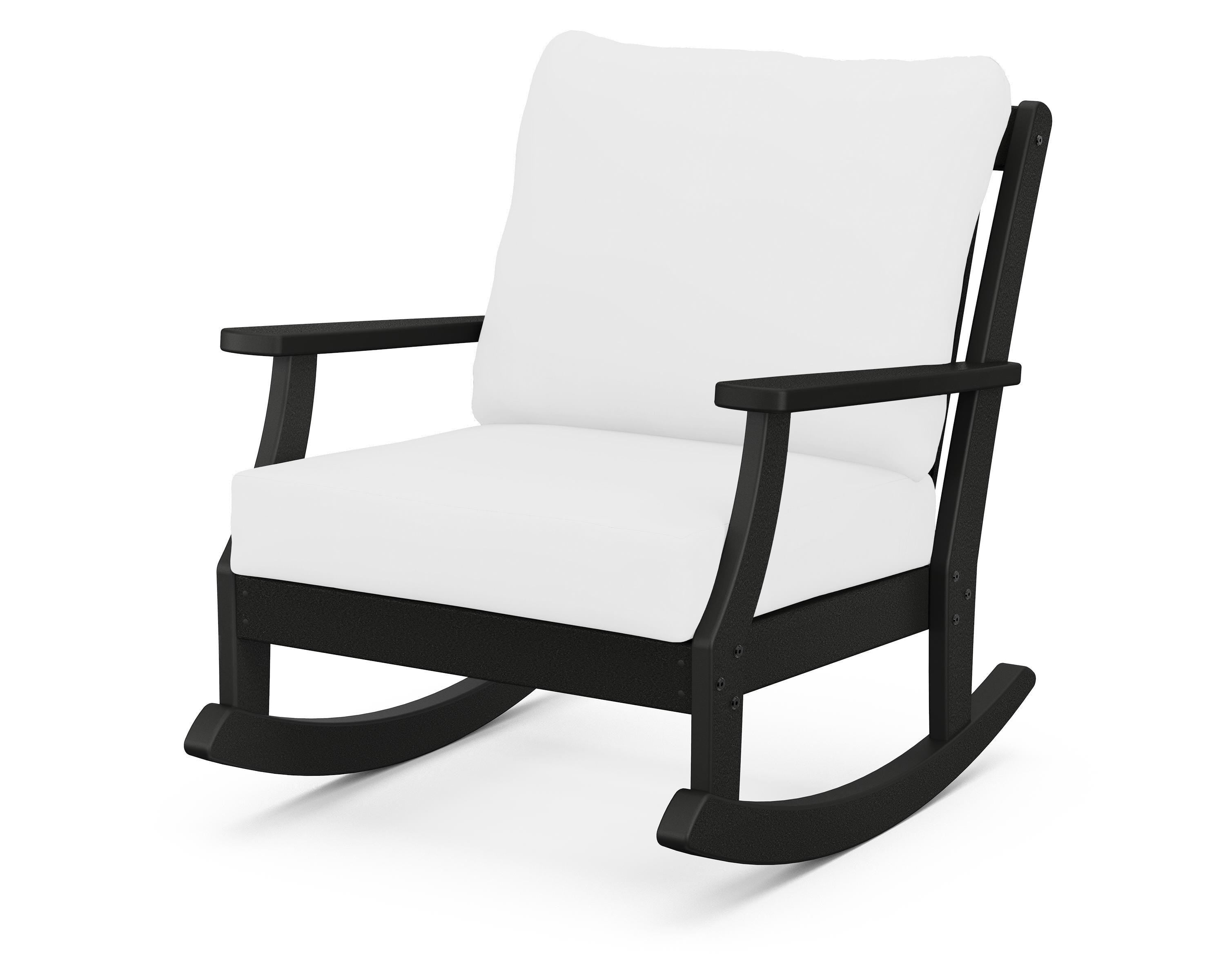 POLYWOOD® Braxton Deep Seating Rocking Chair in Black / Natural