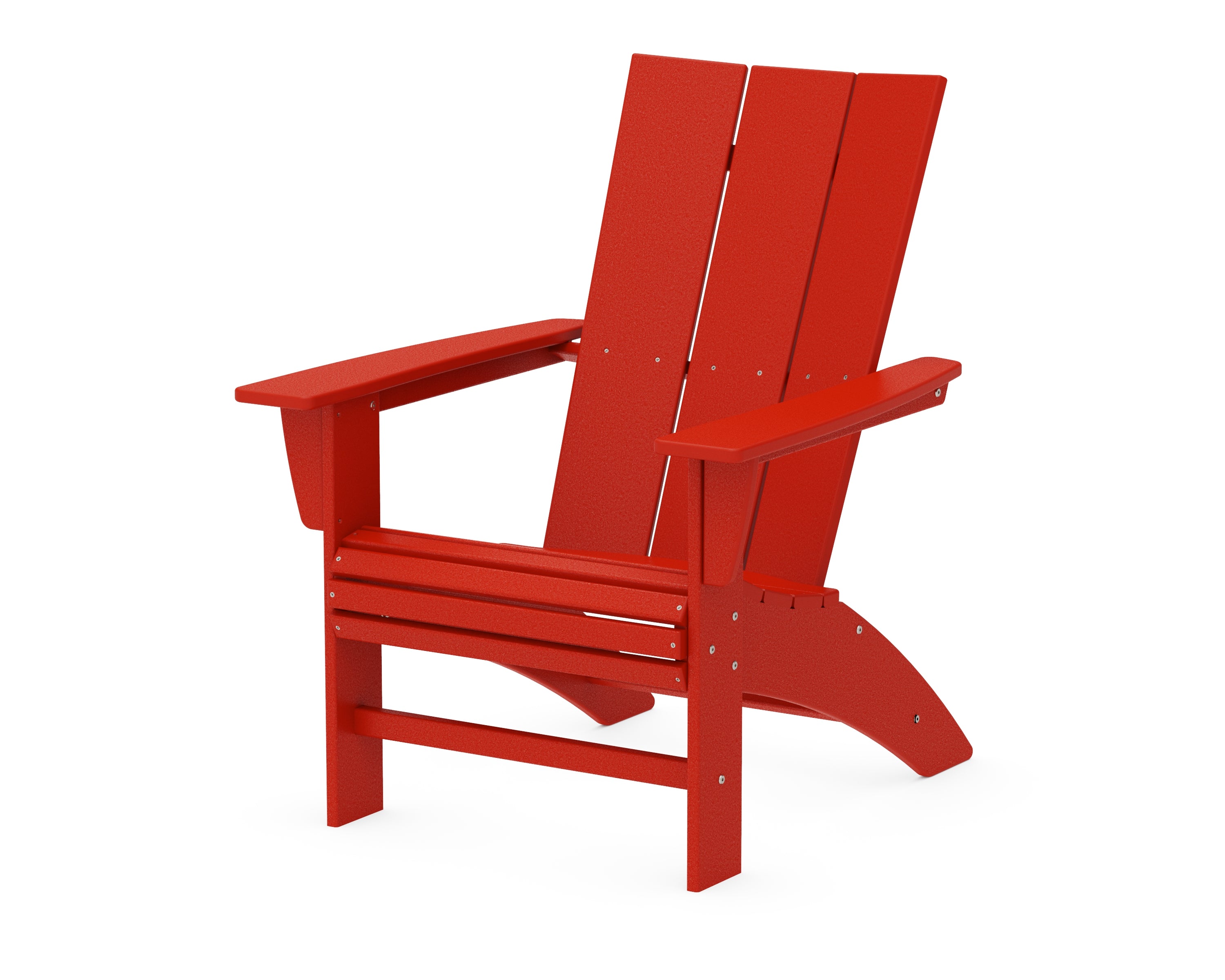 POLYWOOD® Modern Curveback Adirondack Chair in Sunset Red