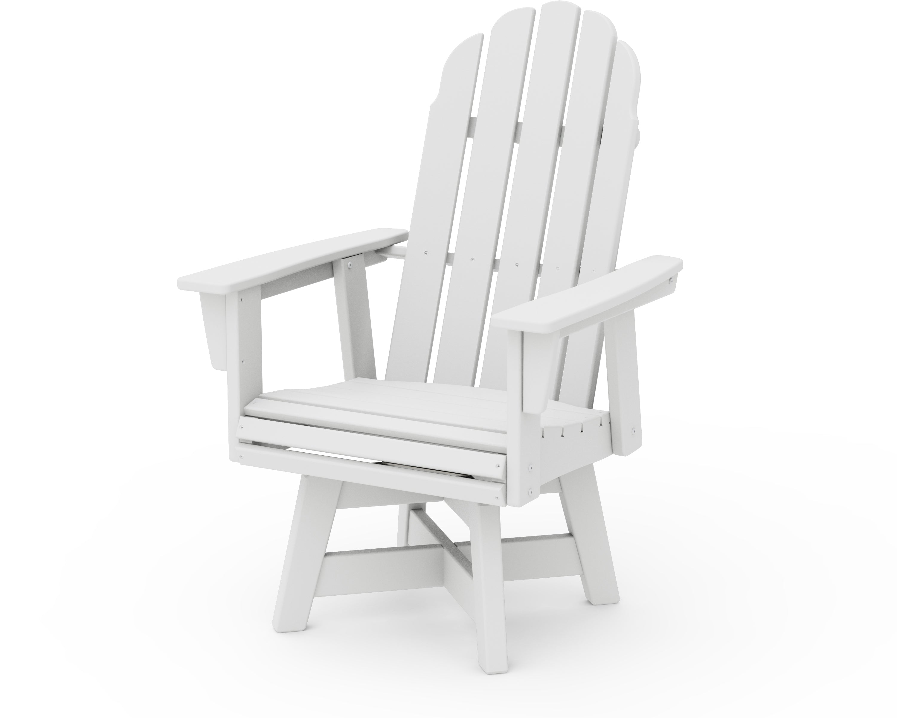 POLYWOOD® Vineyard Curveback Adirondack Swivel Dining Chair in White