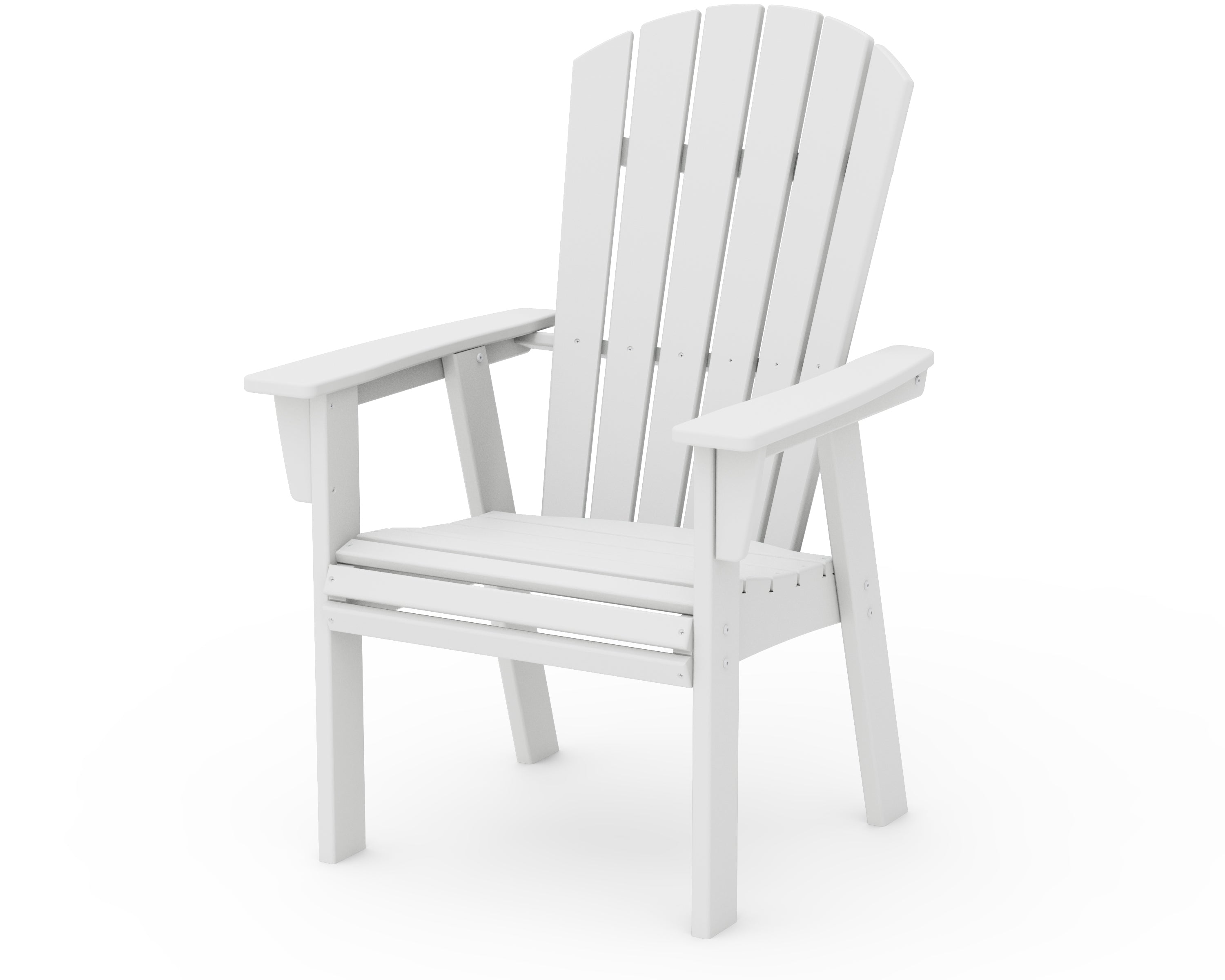 POLYWOOD® Nautical Curveback Adirondack Dining Chair in White