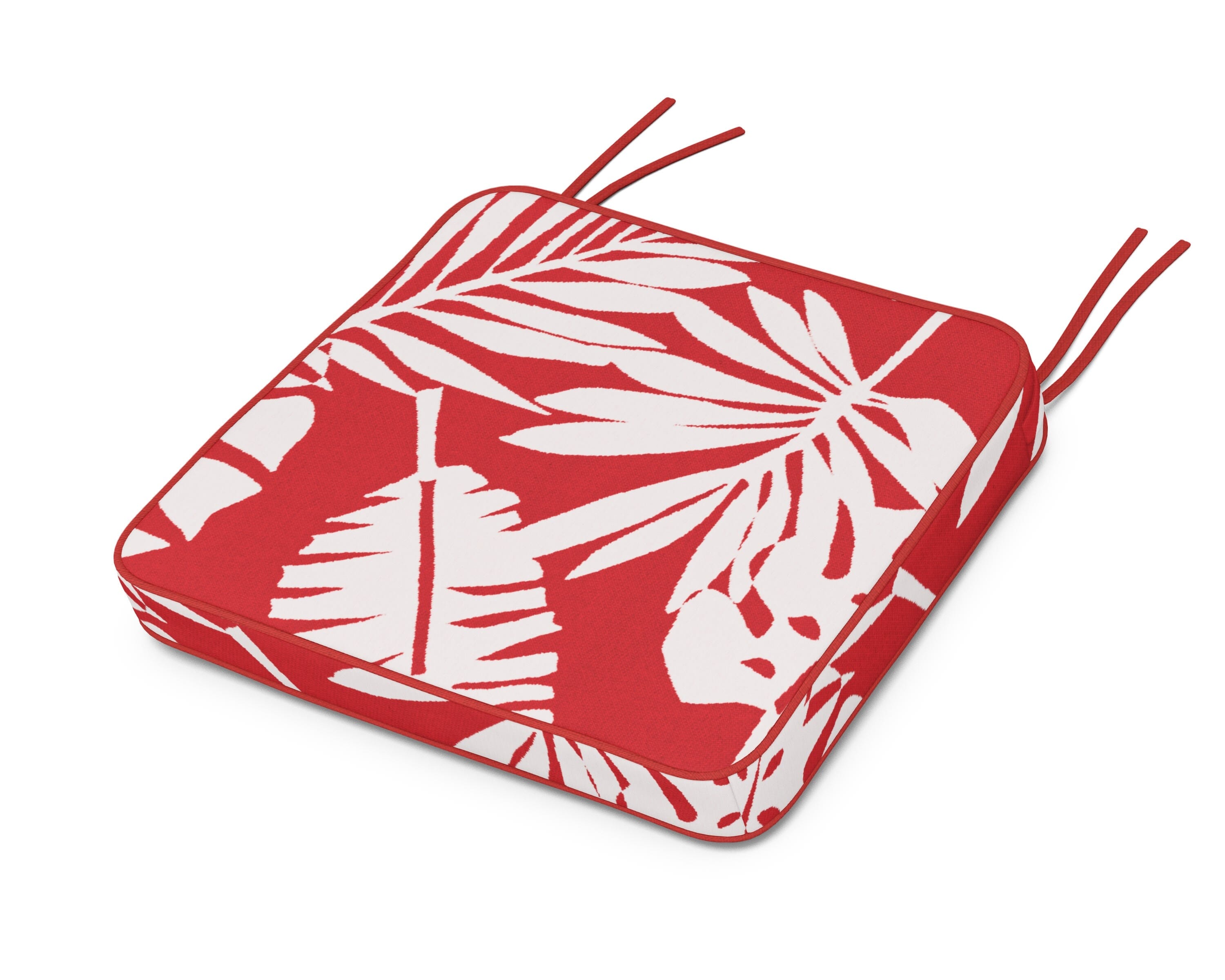 Martha Stewart by POLYWOOD® Chinoiserie Arm Chair Seat Cushion in Leaf Crimson