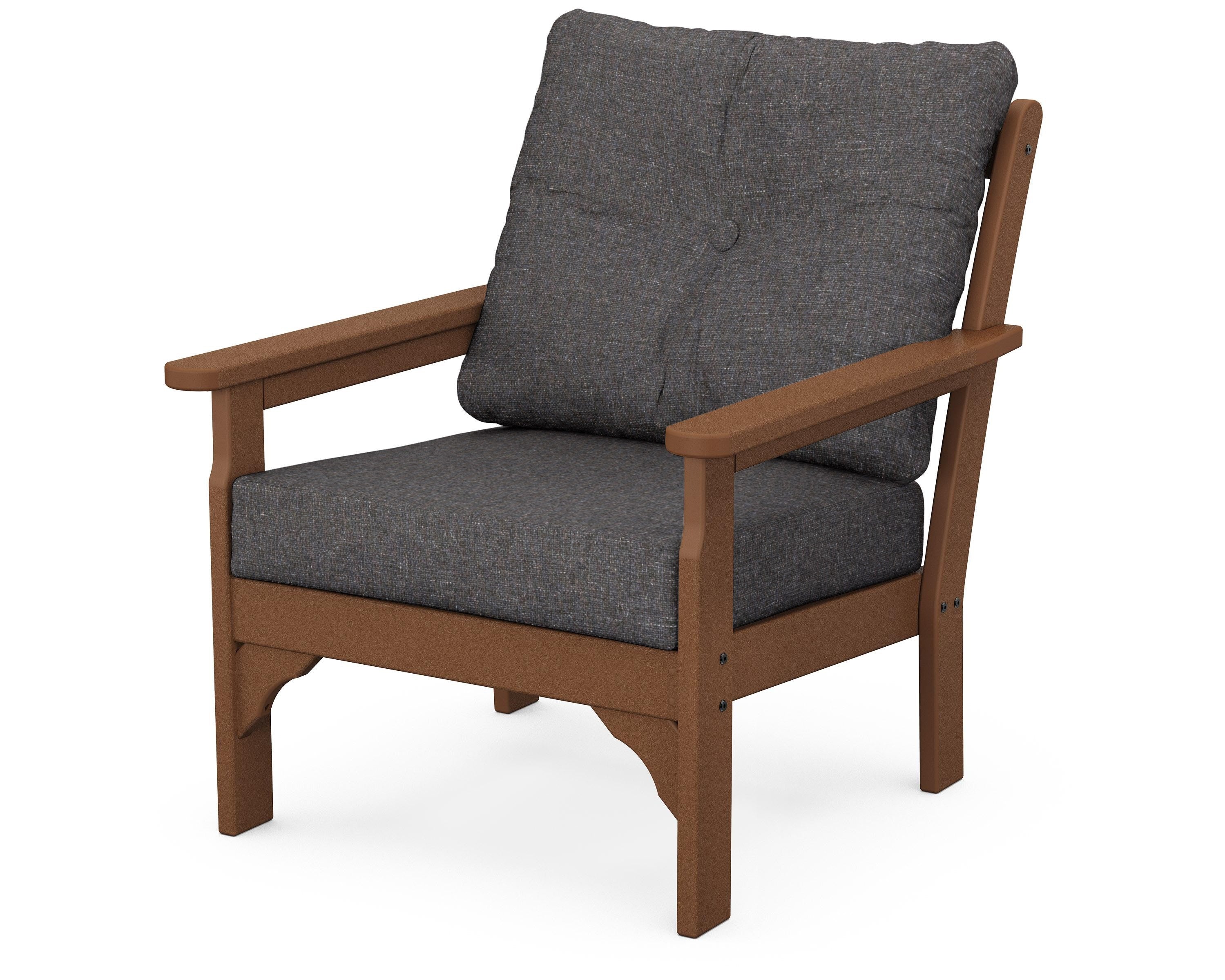 POLYWOOD® Vineyard Deep Seating Chair in Teak / Ash Charcoal