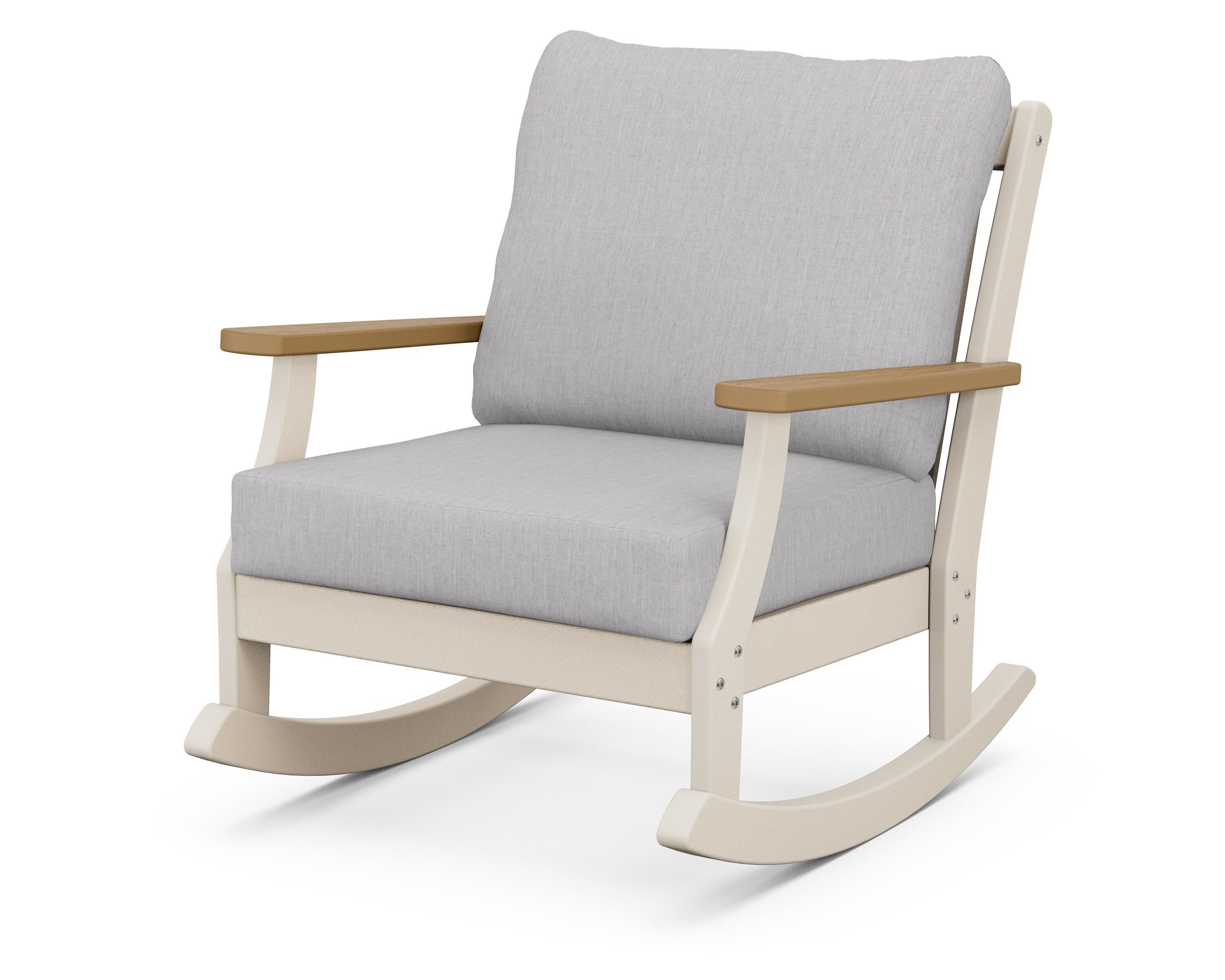 POLYWOOD® Braxton Deep Seating Rocking Chair in Sand / Natural / Granite