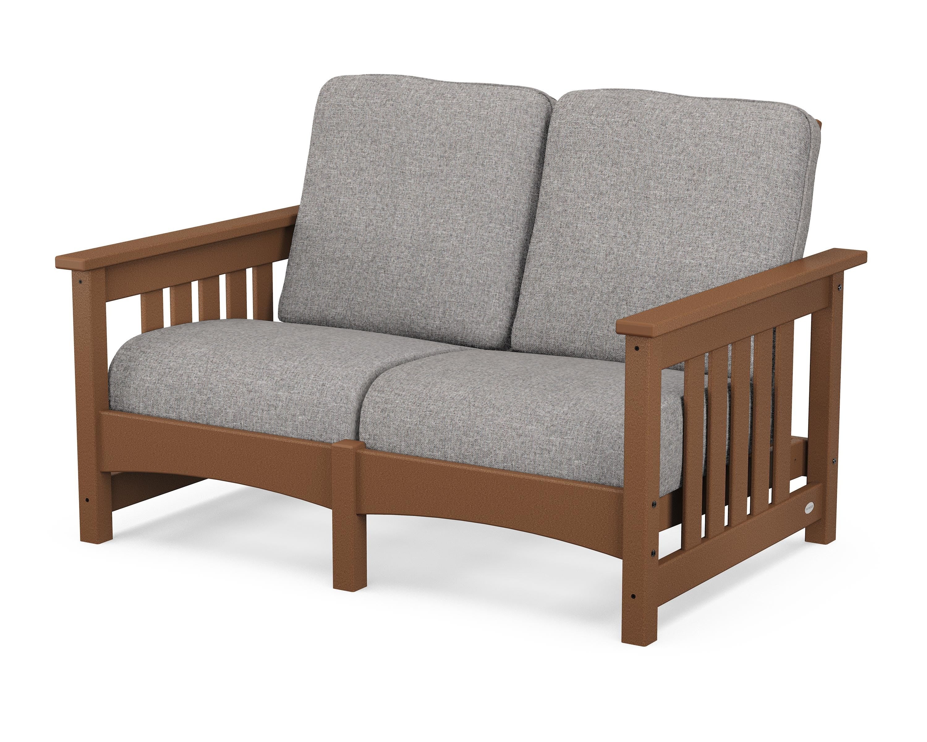 POLYWOOD® Club Mission Loveseat in Teak / Grey Mist