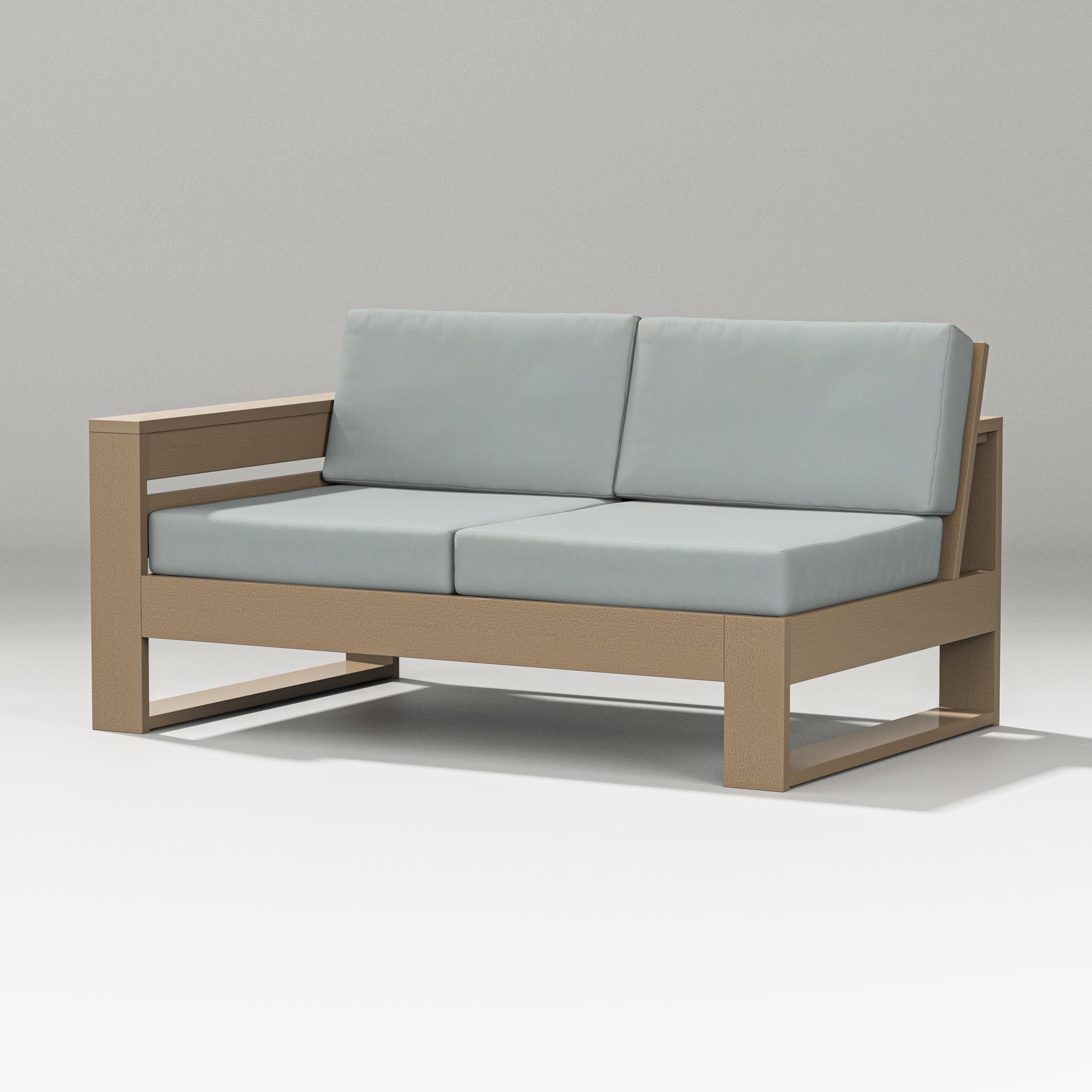 PW Designer Series Latitude Modular Left Arm Loveseat in Vintage Sahara / Spa