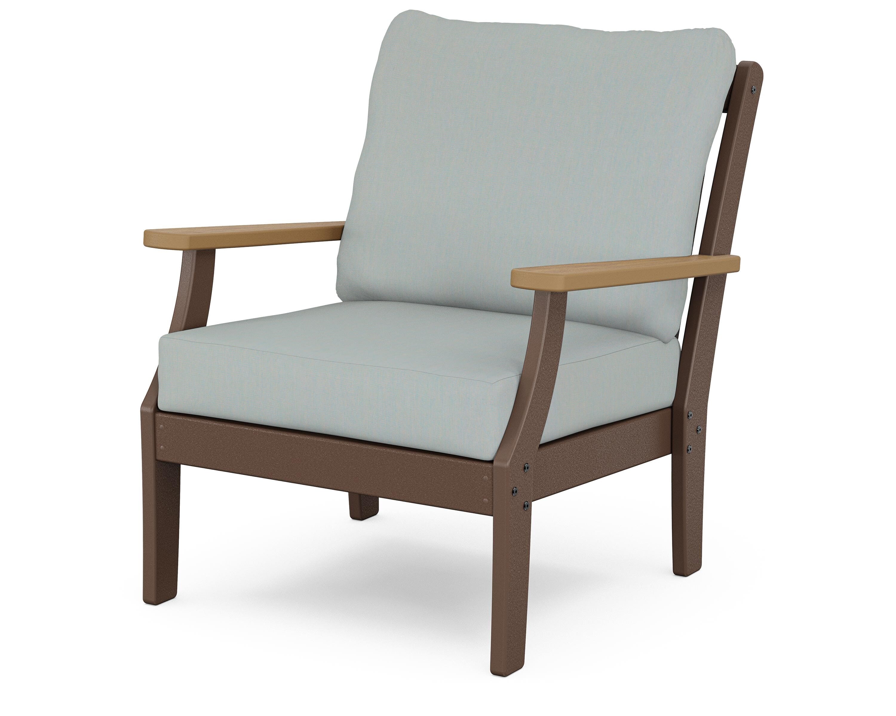 POLYWOOD® Braxton Deep Seating Chair in Mahogany / Natural / Spa
