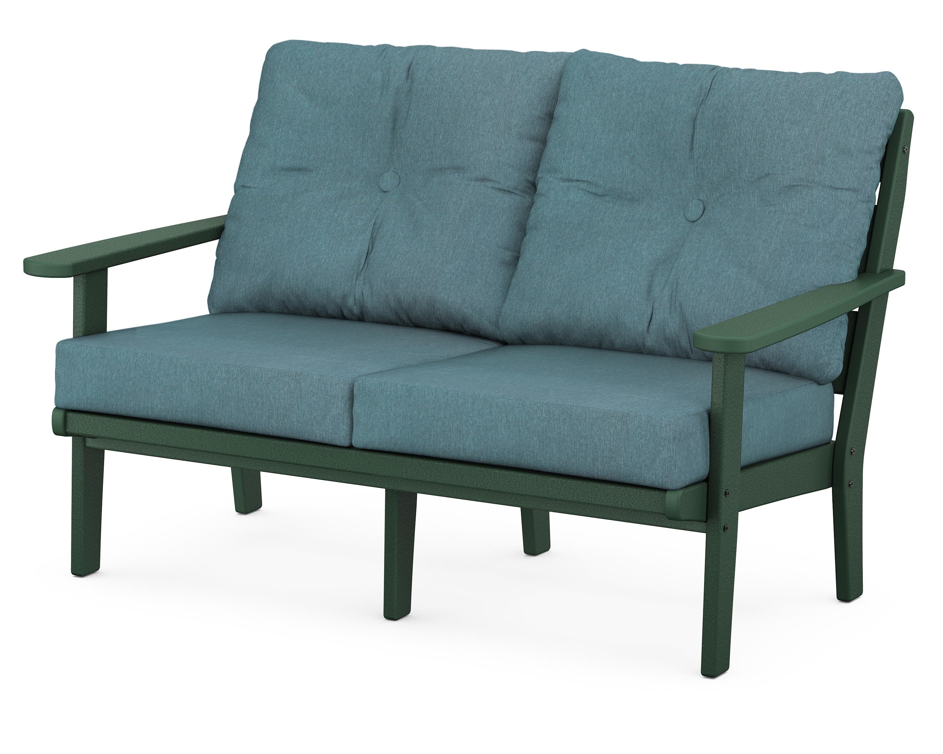 POLYWOOD® Lakeside Deep Seating Loveseat in Green / Ocean Teal