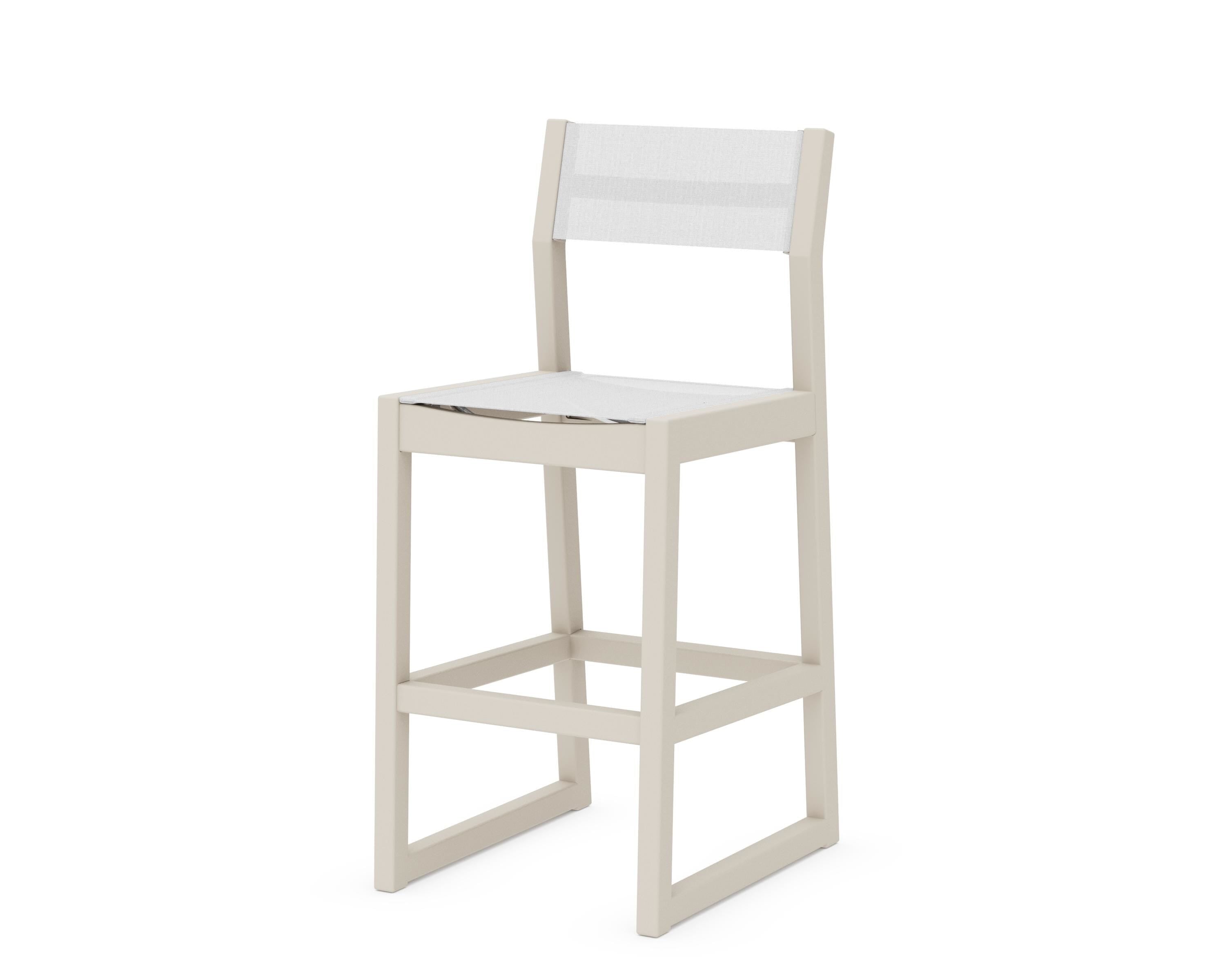 POLYWOOD® EDGE Sling Bar Side Chair in Sand / White Sling