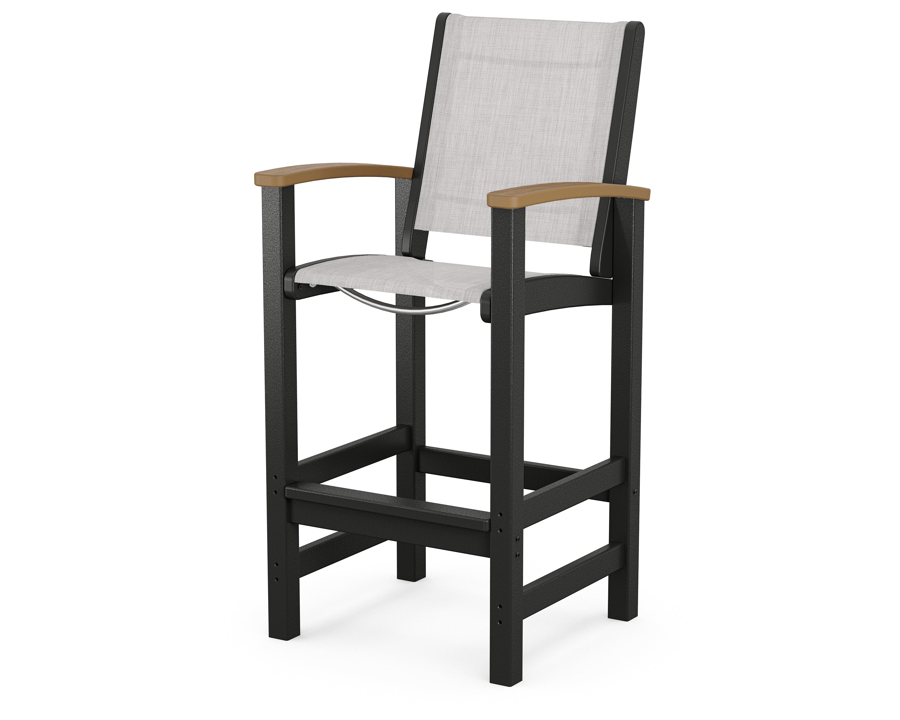 POLYWOOD® Coastal Bar Chair in Black / Natural / Parchment Sling