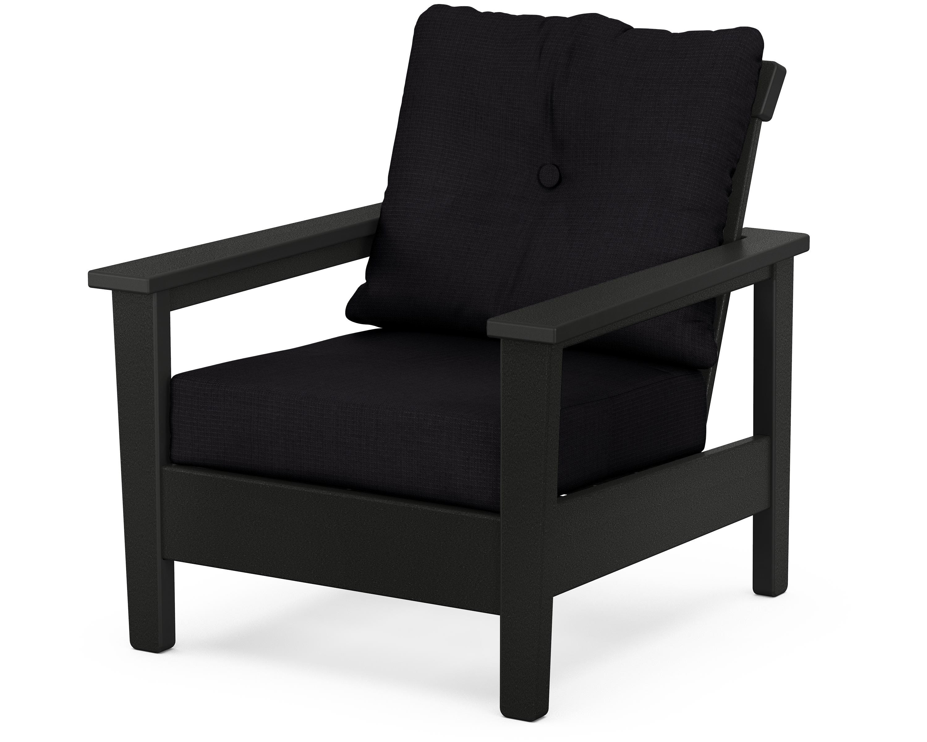 POLYWOOD® Prescott Deep Seating Chair in Black / Midnight Linen