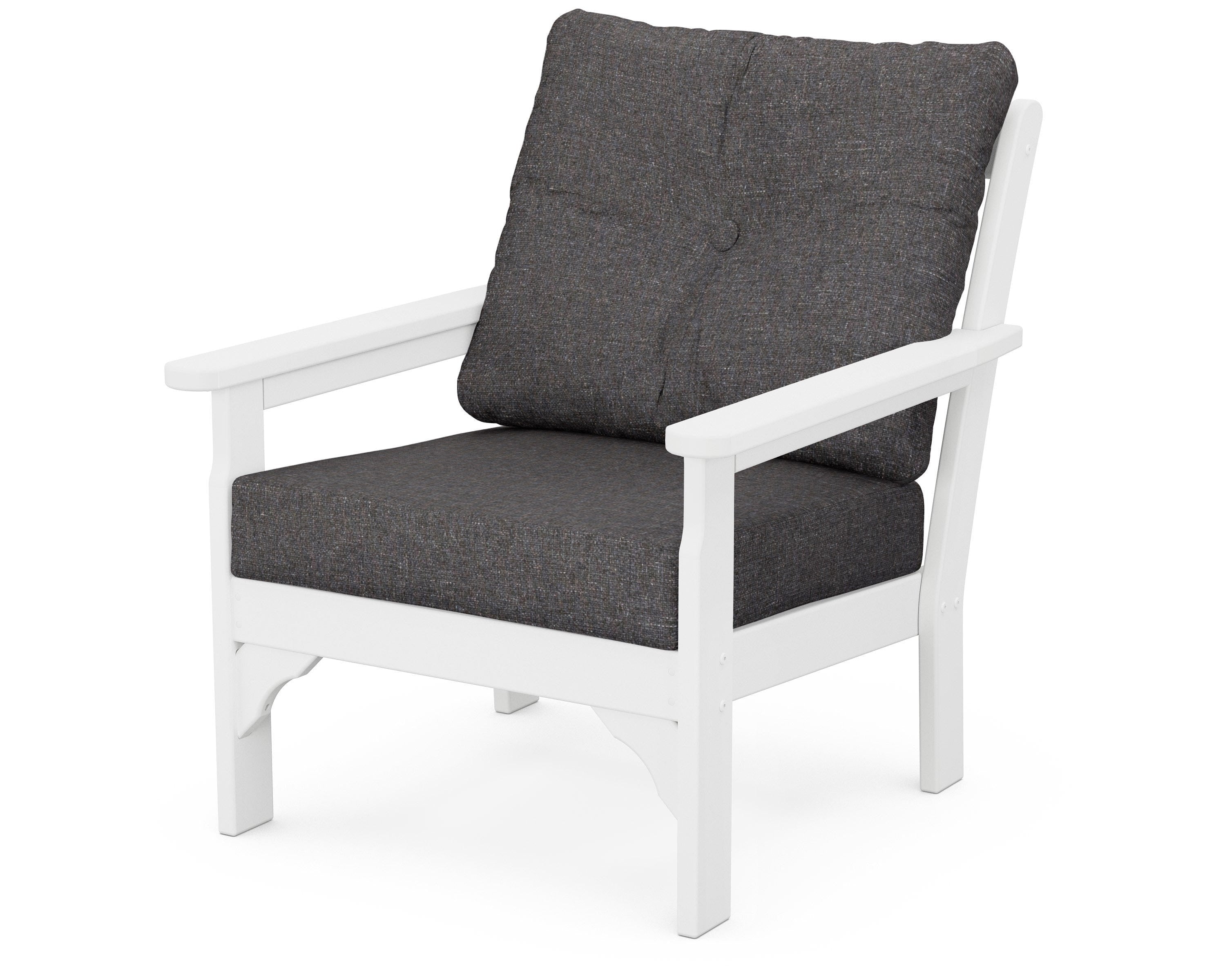 POLYWOOD® Vineyard Deep Seating Chair in White / Ash Charcoal