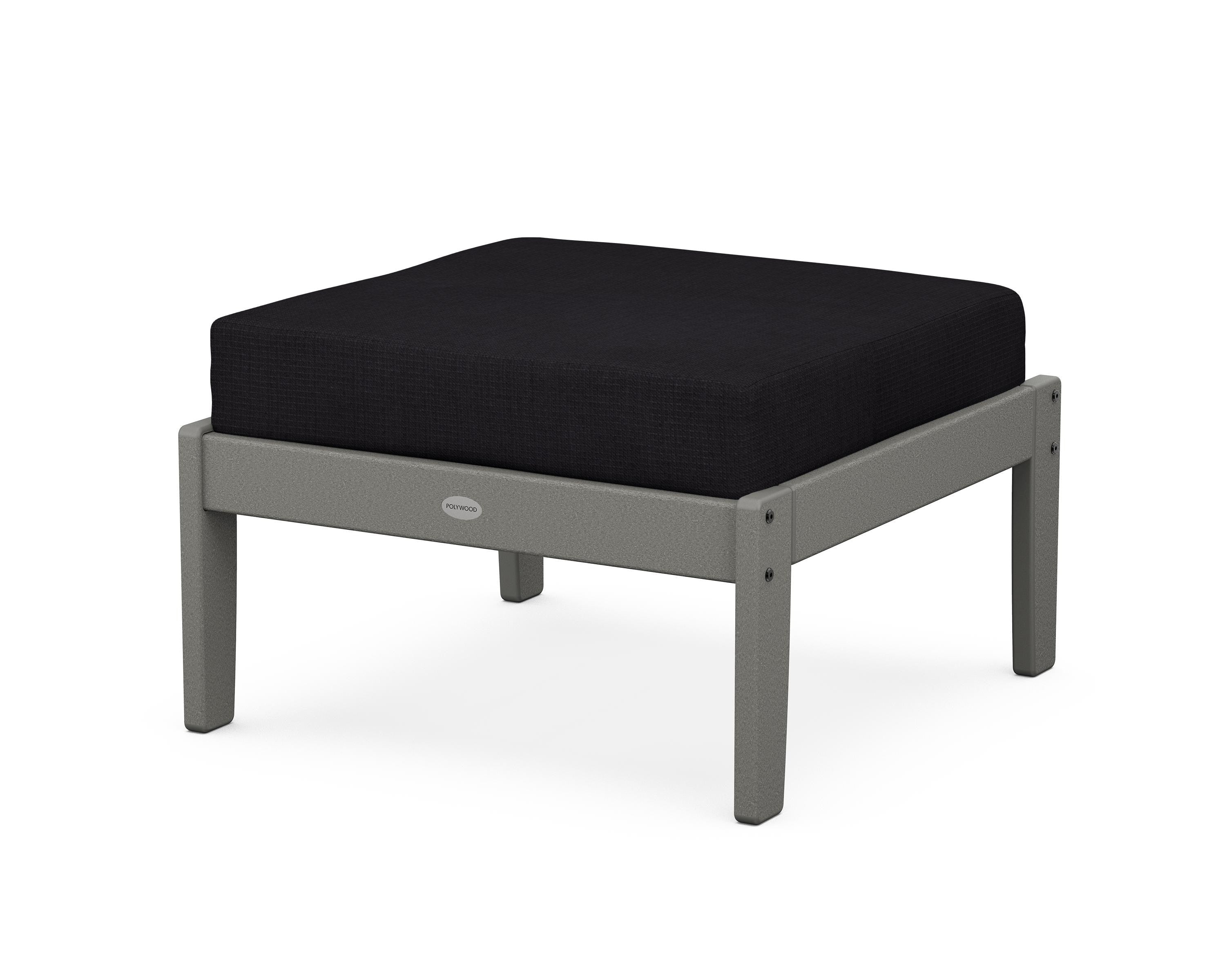 POLYWOOD® Braxton Deep Seating Ottoman in Slate Grey / Midnight Linen