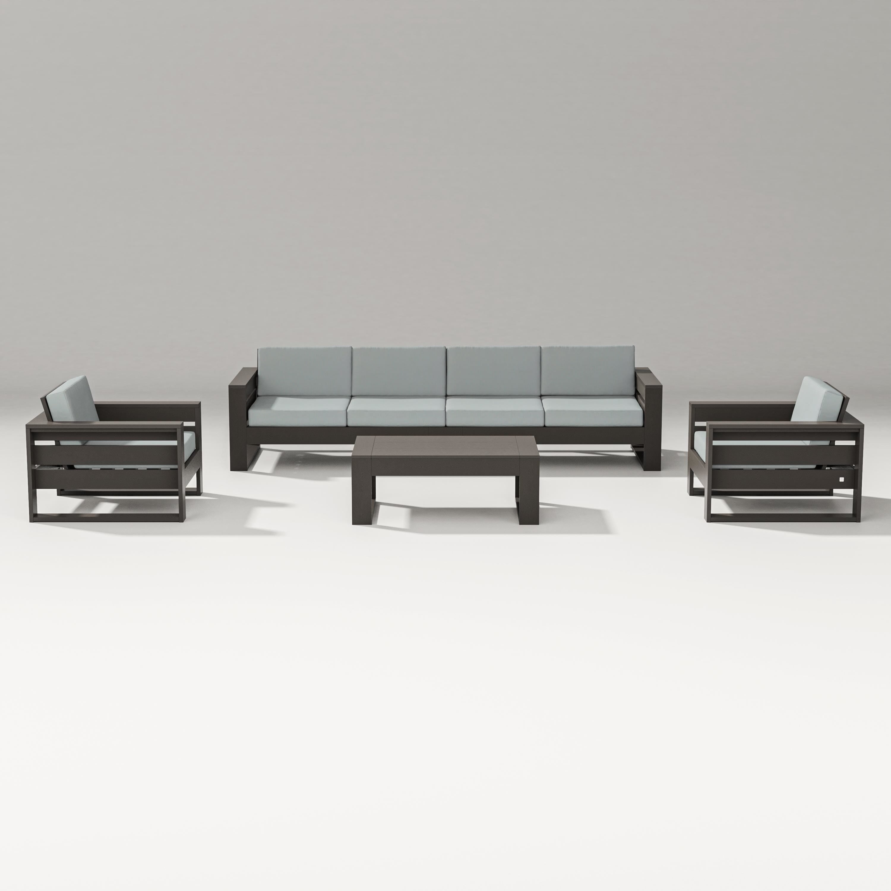 PW Designer Series Latitude 5-Piece Lounge Sofa Set in Vintage Coffee / Spa