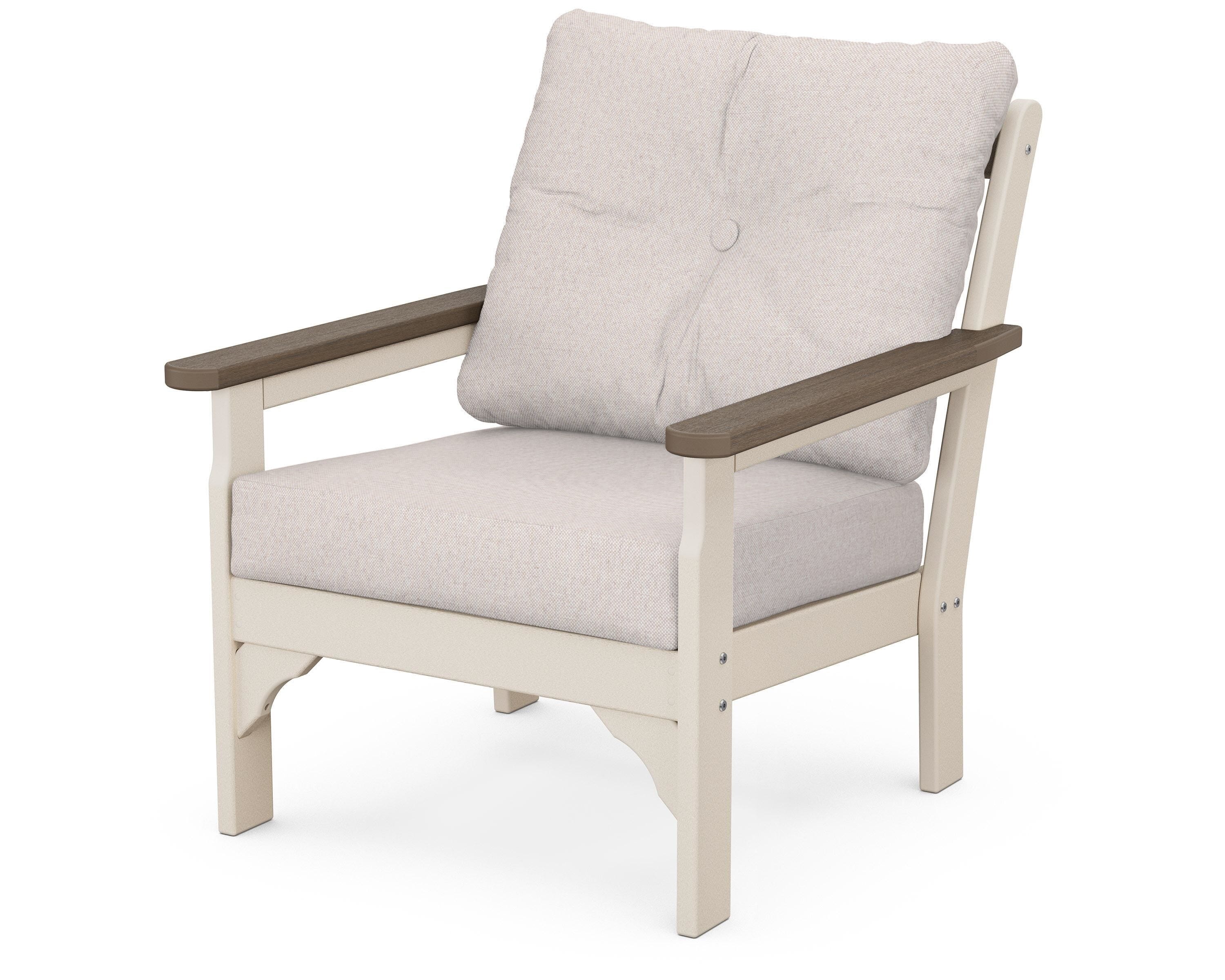 POLYWOOD® Vineyard Deep Seating Chair in Sand / Kona / Dune Burlap