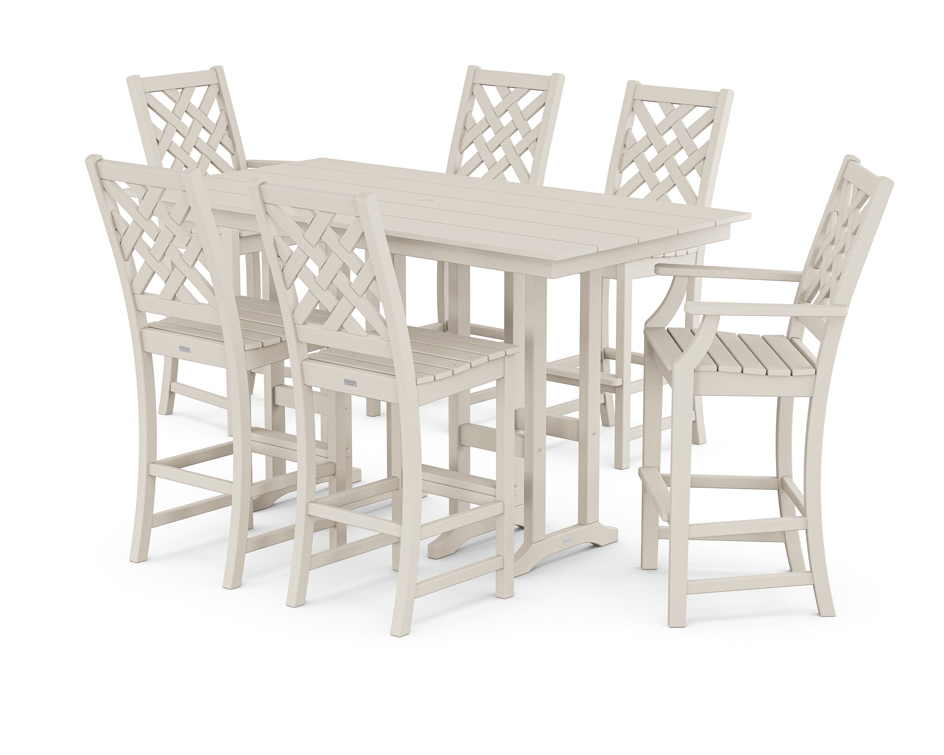 Country Living Wovendale 7-Piece Farmhouse Bar Set in Sand