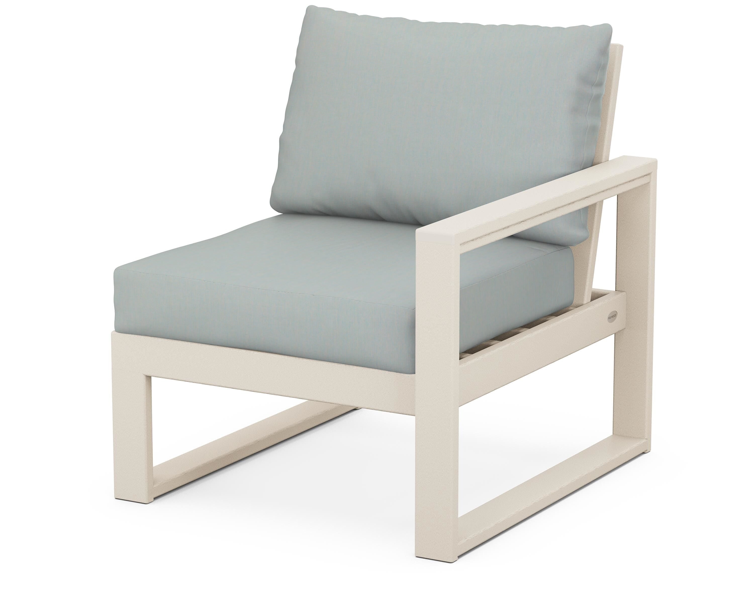 POLYWOOD® EDGE Modular Right Arm Chair in Sand / Spa