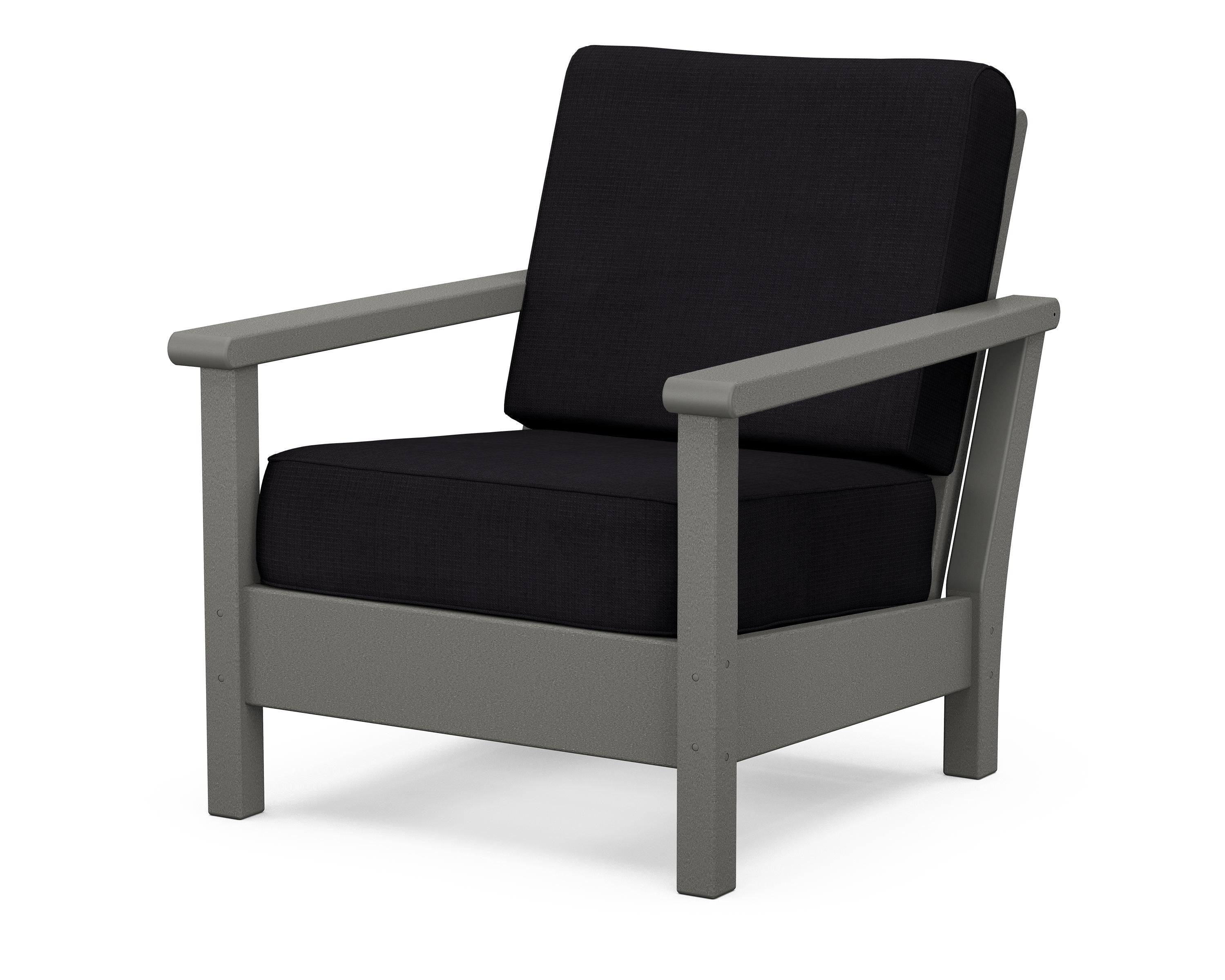 POLYWOOD® Harbour Deep Seating Chair in Slate Grey / Midnight Linen