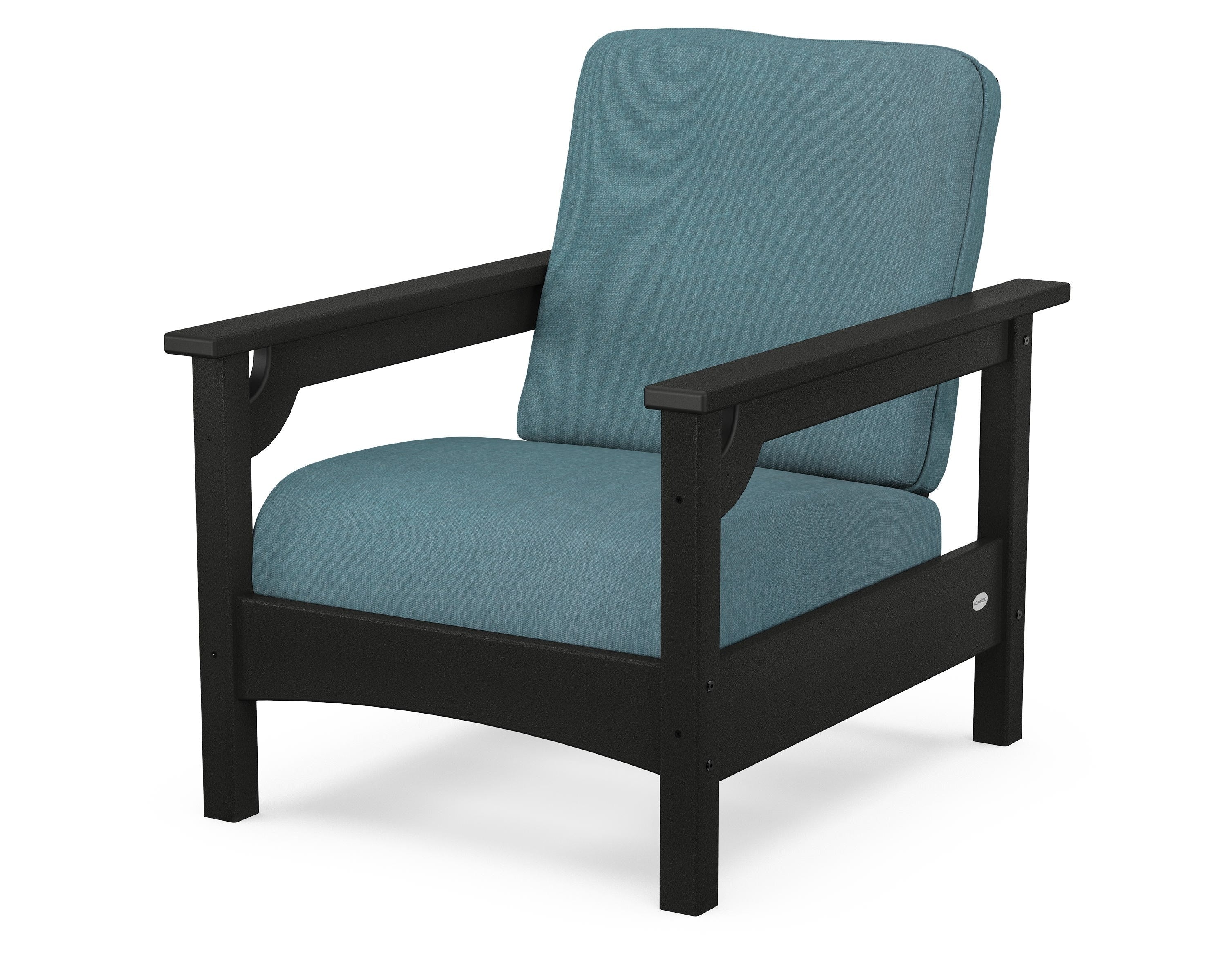 POLYWOOD® Club Chair in Black / Ocean Teal