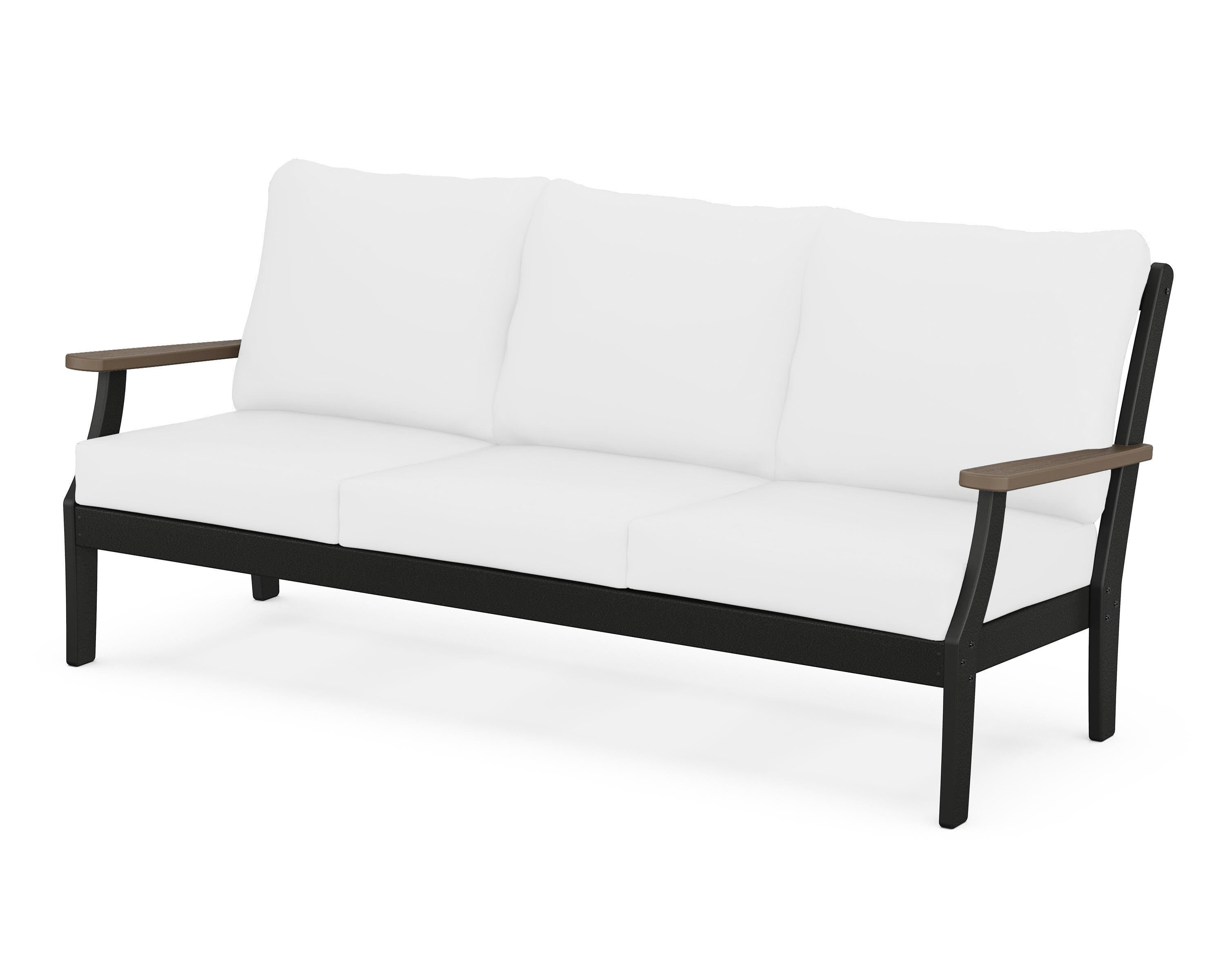 POLYWOOD® Braxton Deep Seating Sofa in Black / Kona / Natural