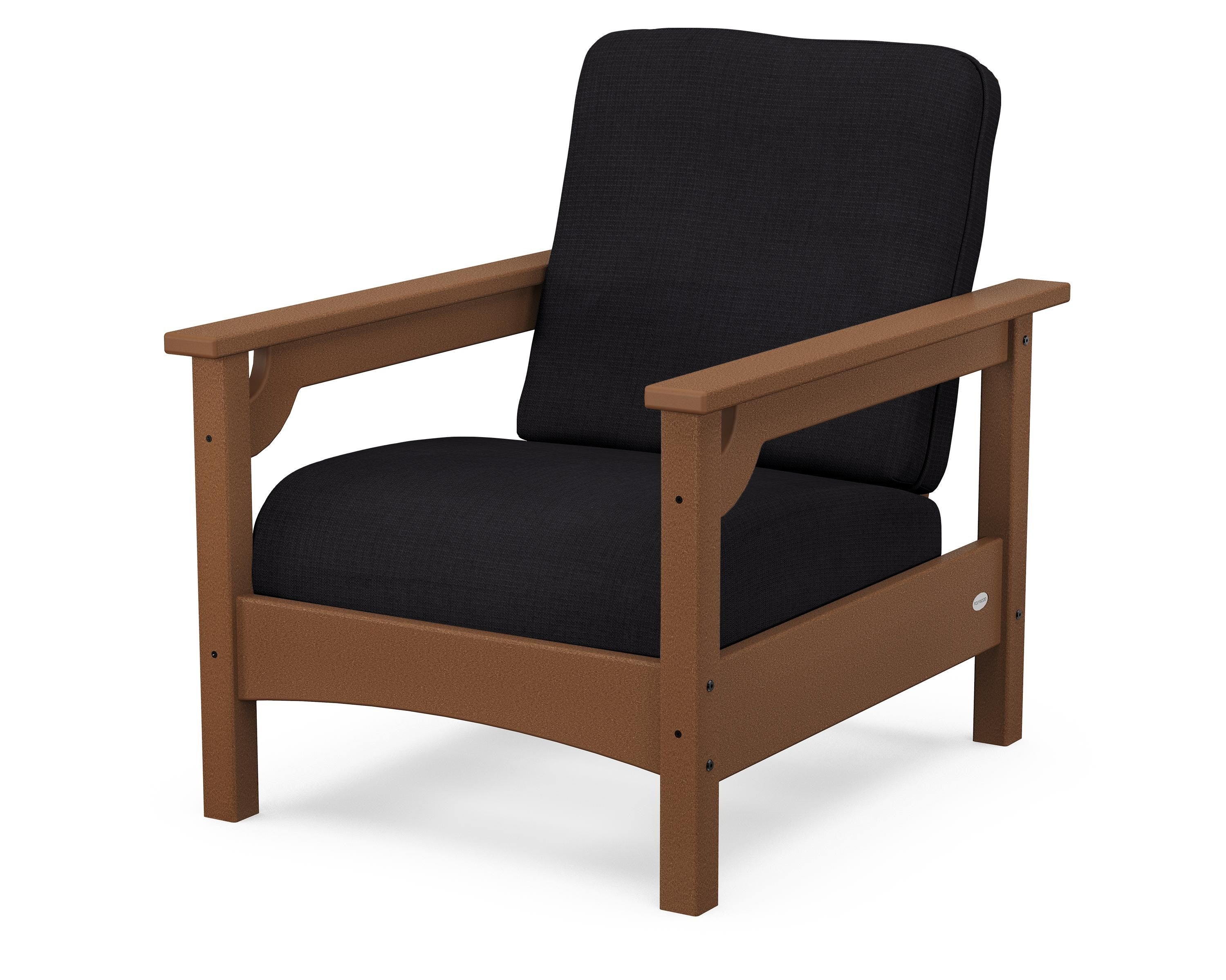 POLYWOOD® Club Chair in Teak / Midnight Linen