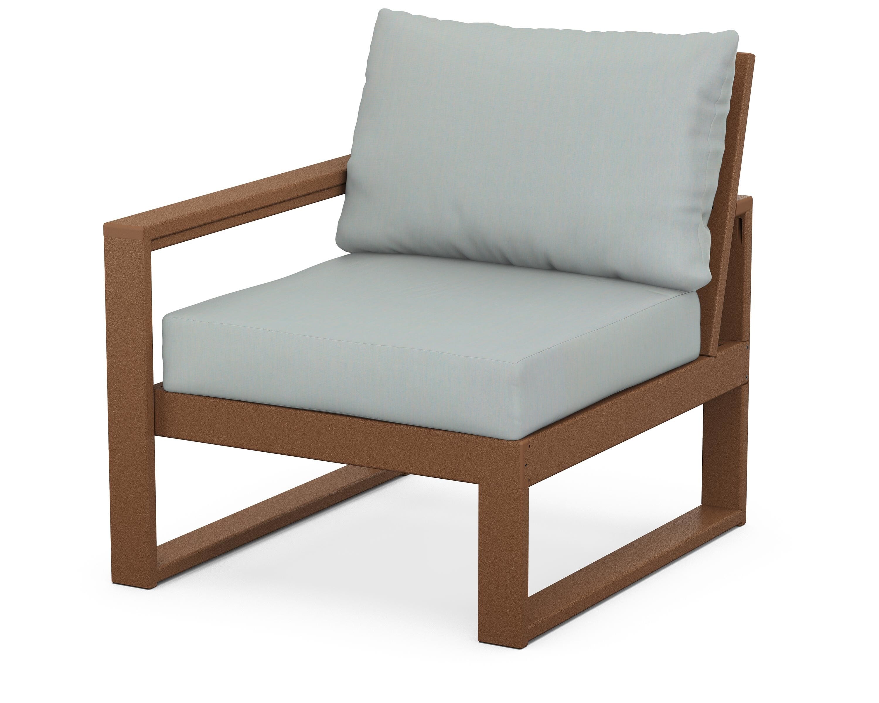 POLYWOOD® EDGE Modular Left Arm Chair in Teak / Spa