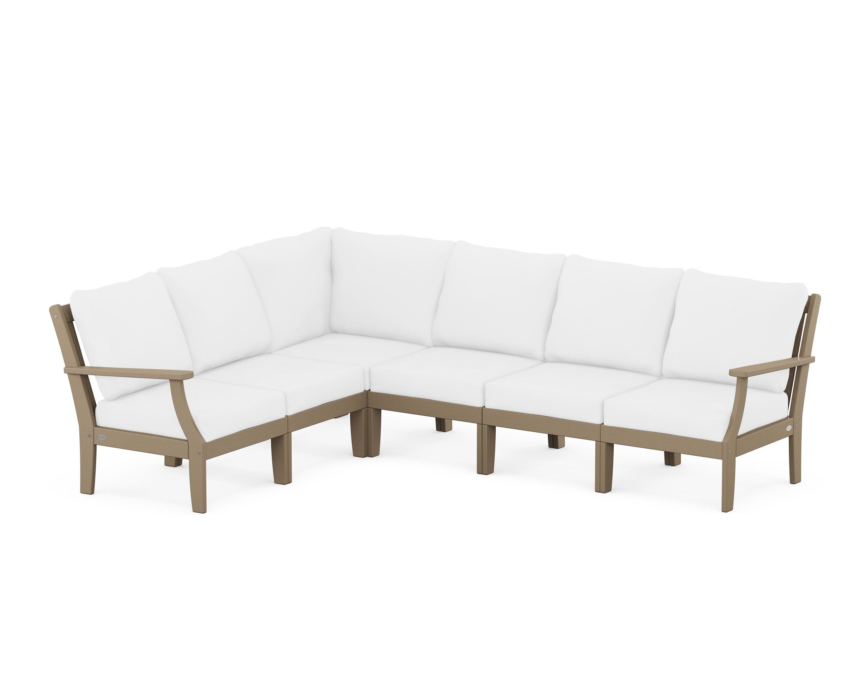 POLYWOOD® Braxton Modular 6-Piece Deep Seating Set in Vintage Sahara / Natural