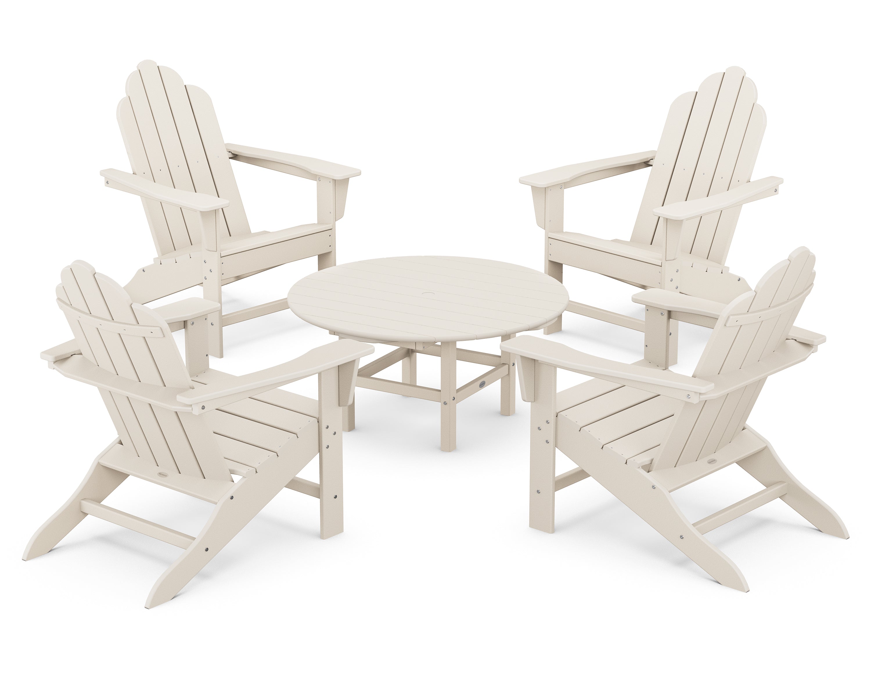 POLYWOOD® Long Island Adirondack 5-Piece Conversation Group in Sand