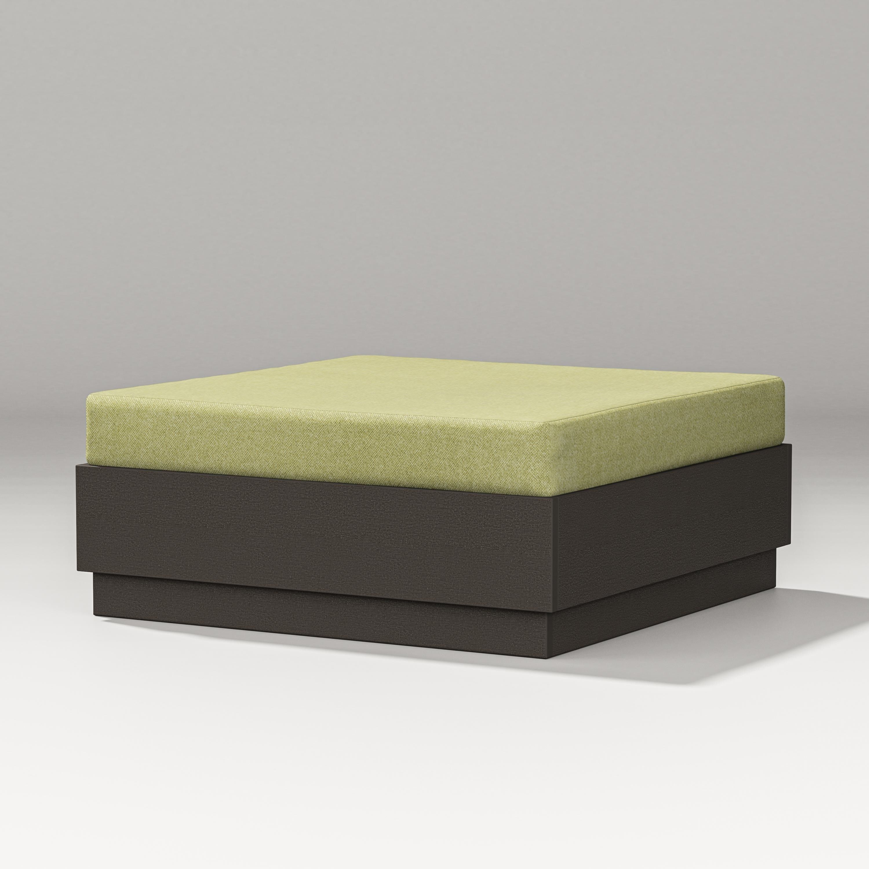 PW Designer Series Elevate Lounge Ottoman in Vintage Coffee / Chartreuse Boucle