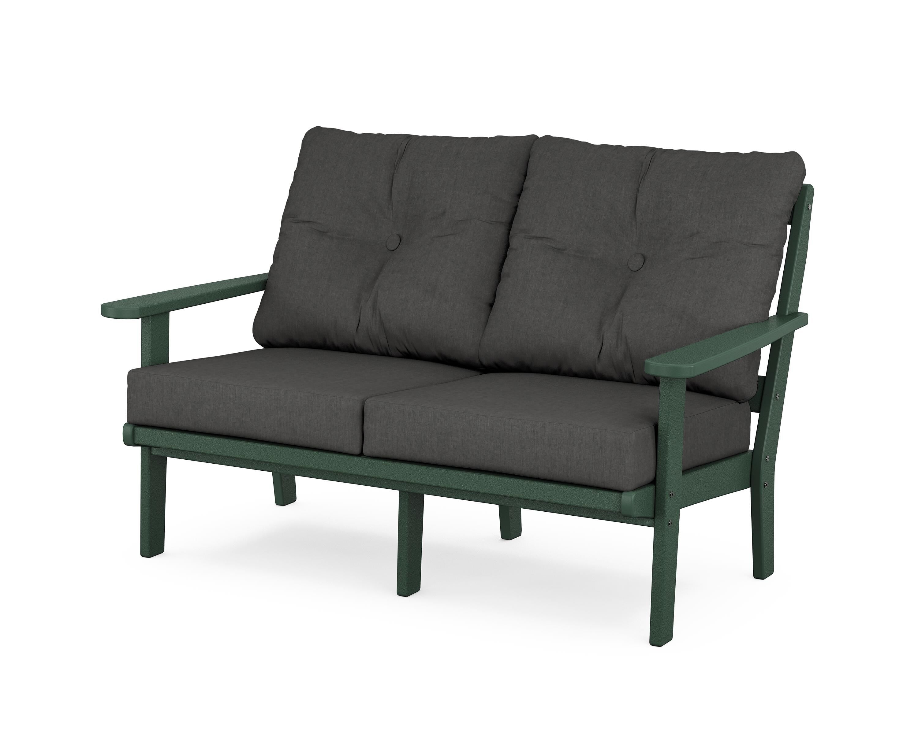 POLYWOOD® Mission Deep Seating Loveseat in Green / Spectrum Carbon