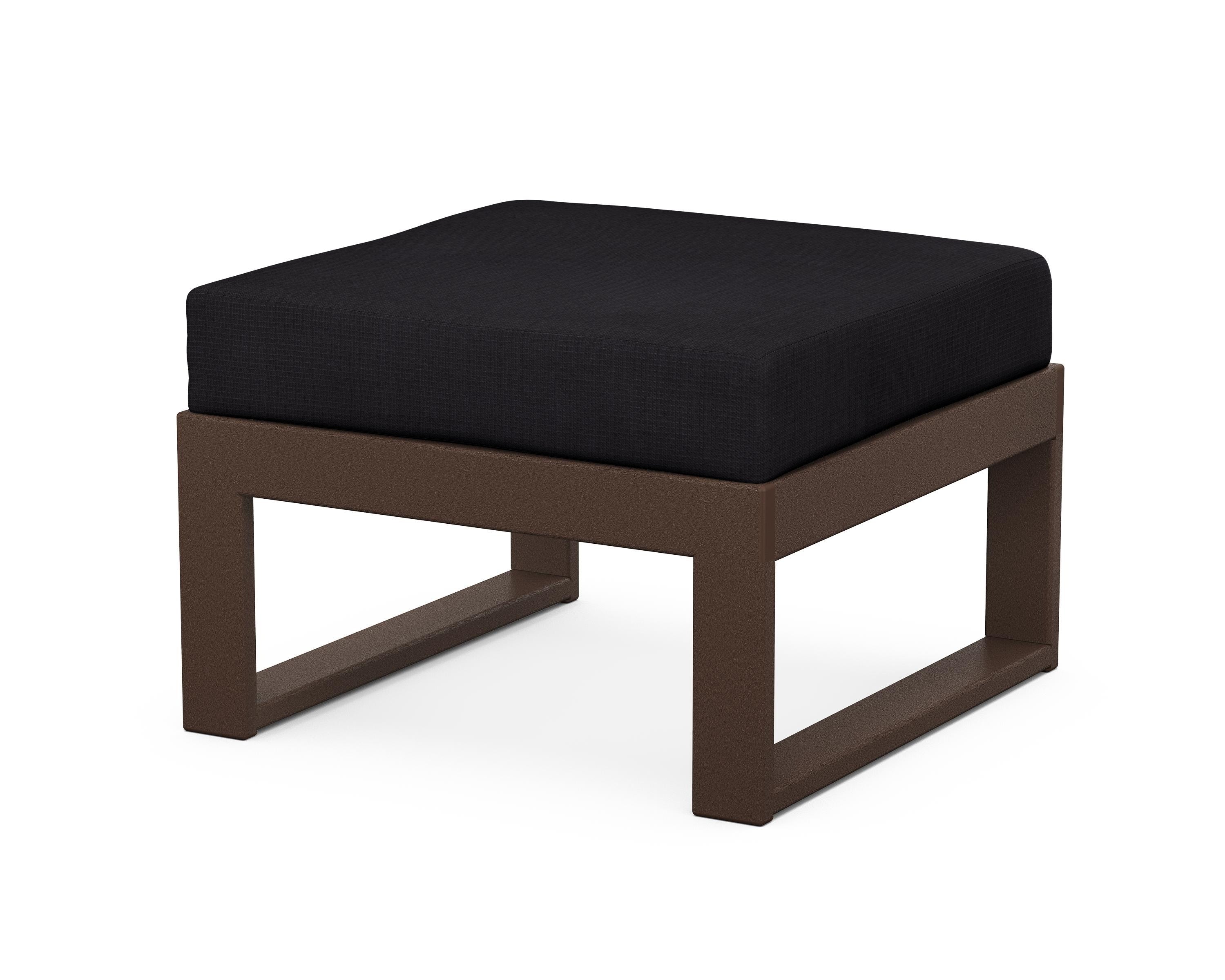 Unbranded Modular Ottoman - Modern in Mahogany / Midnight Linen