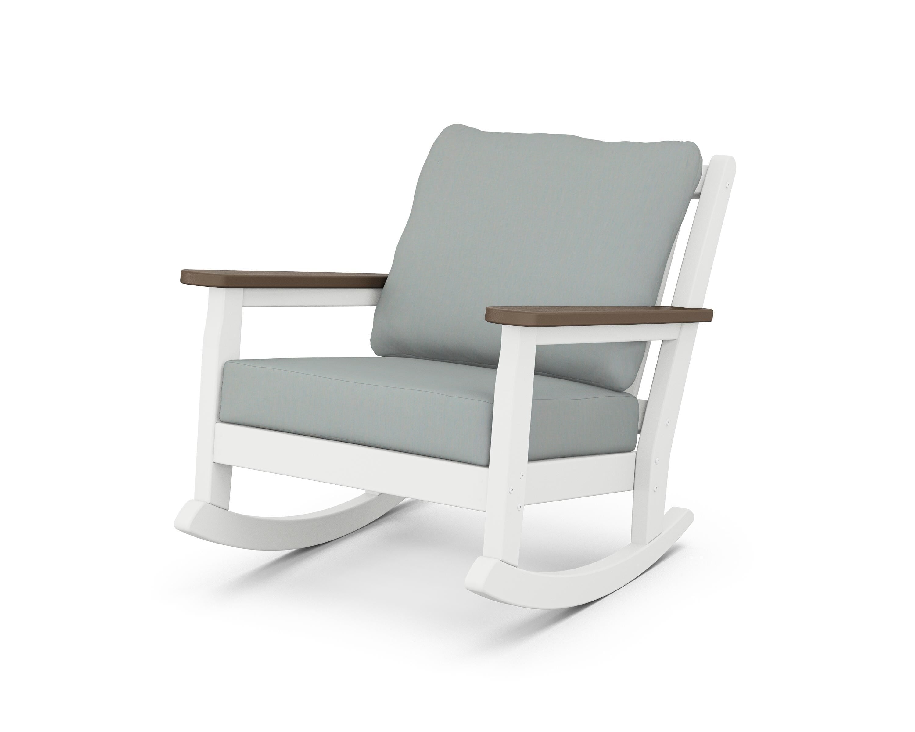 POLYWOOD® Chippendale Deep Seating Rocking Chair in White / Kona / Spa