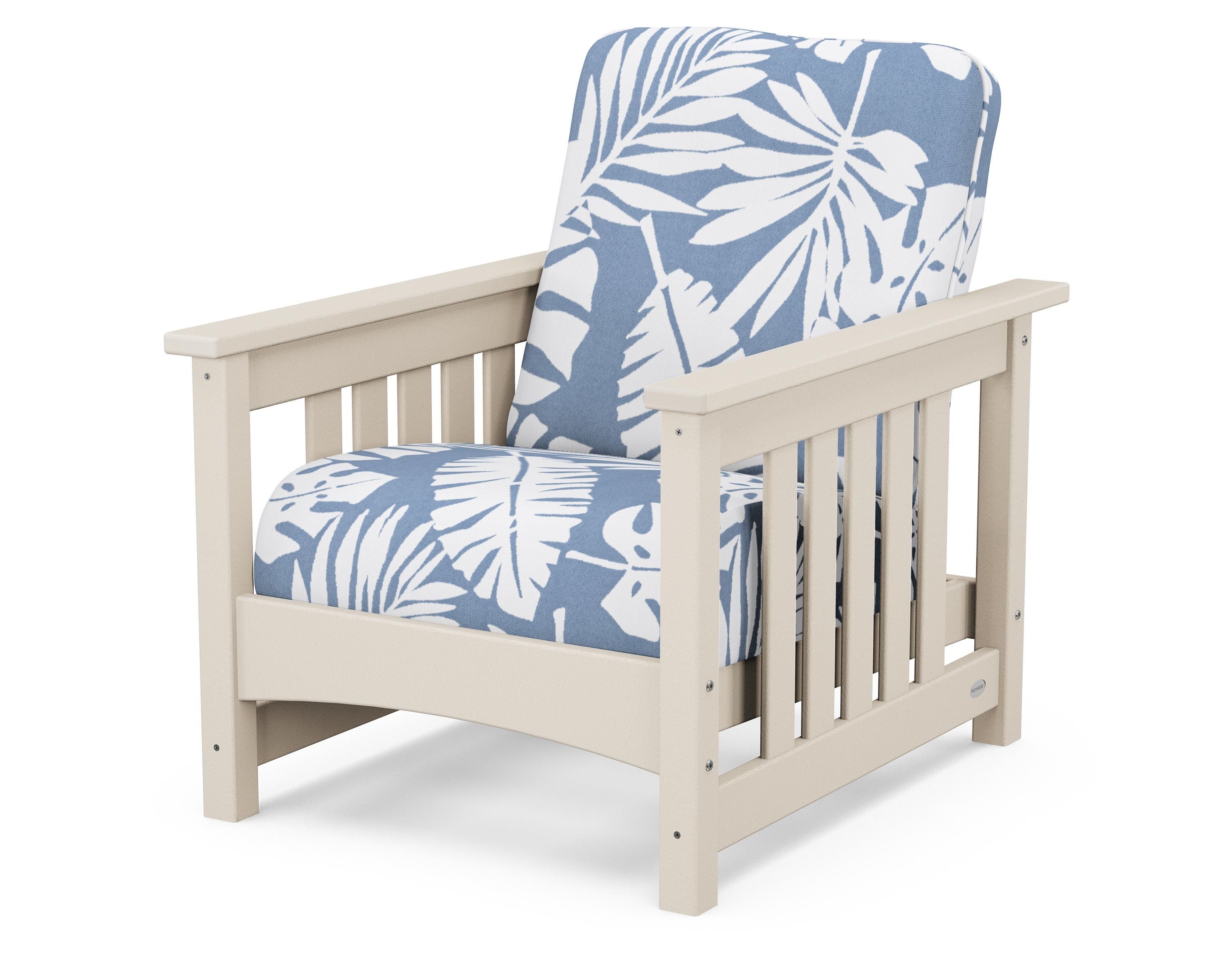 POLYWOOD® Club Mission Chair in Sand / Leaf Sky Blue
