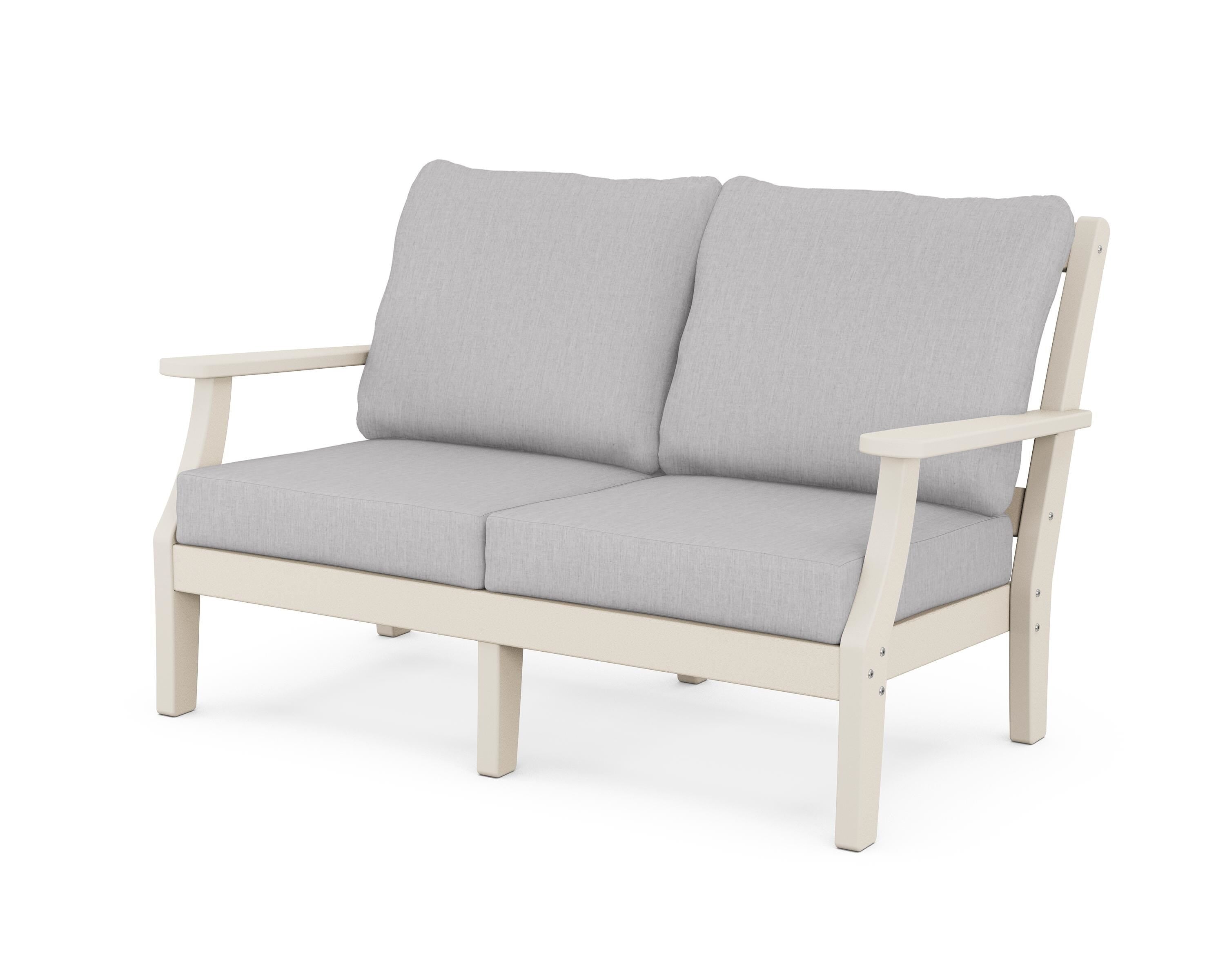 Martha Stewart by POLYWOOD® Chinoiserie Deep Seating Loveseat in Sand / Granite