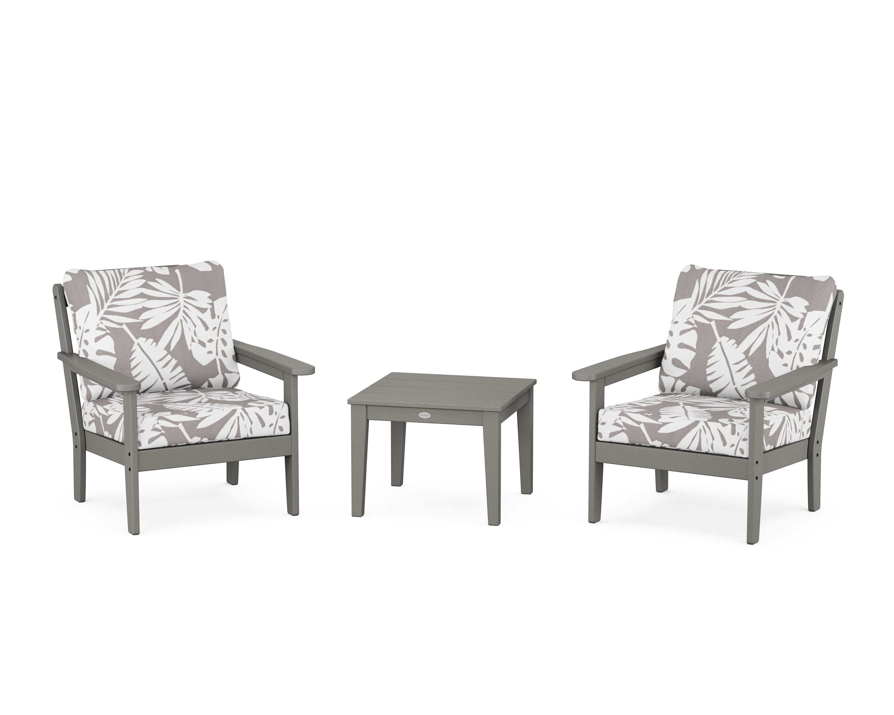 Country Living Cottage 3-Piece Deep Seating Set in Slate Grey / Leaf Grey Mist